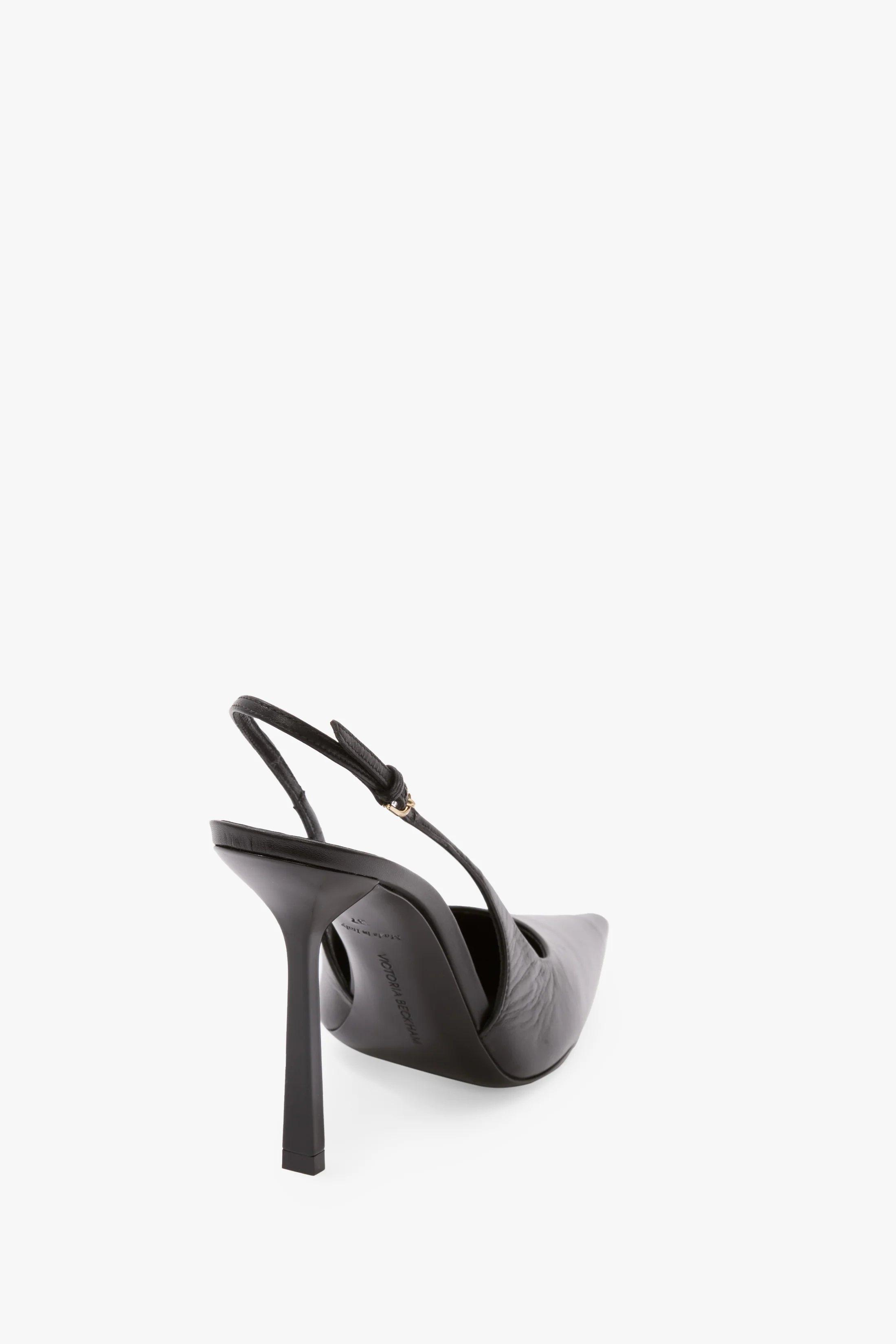 Victoria Stiletto Slingback 100 In Black Leather - Image 3