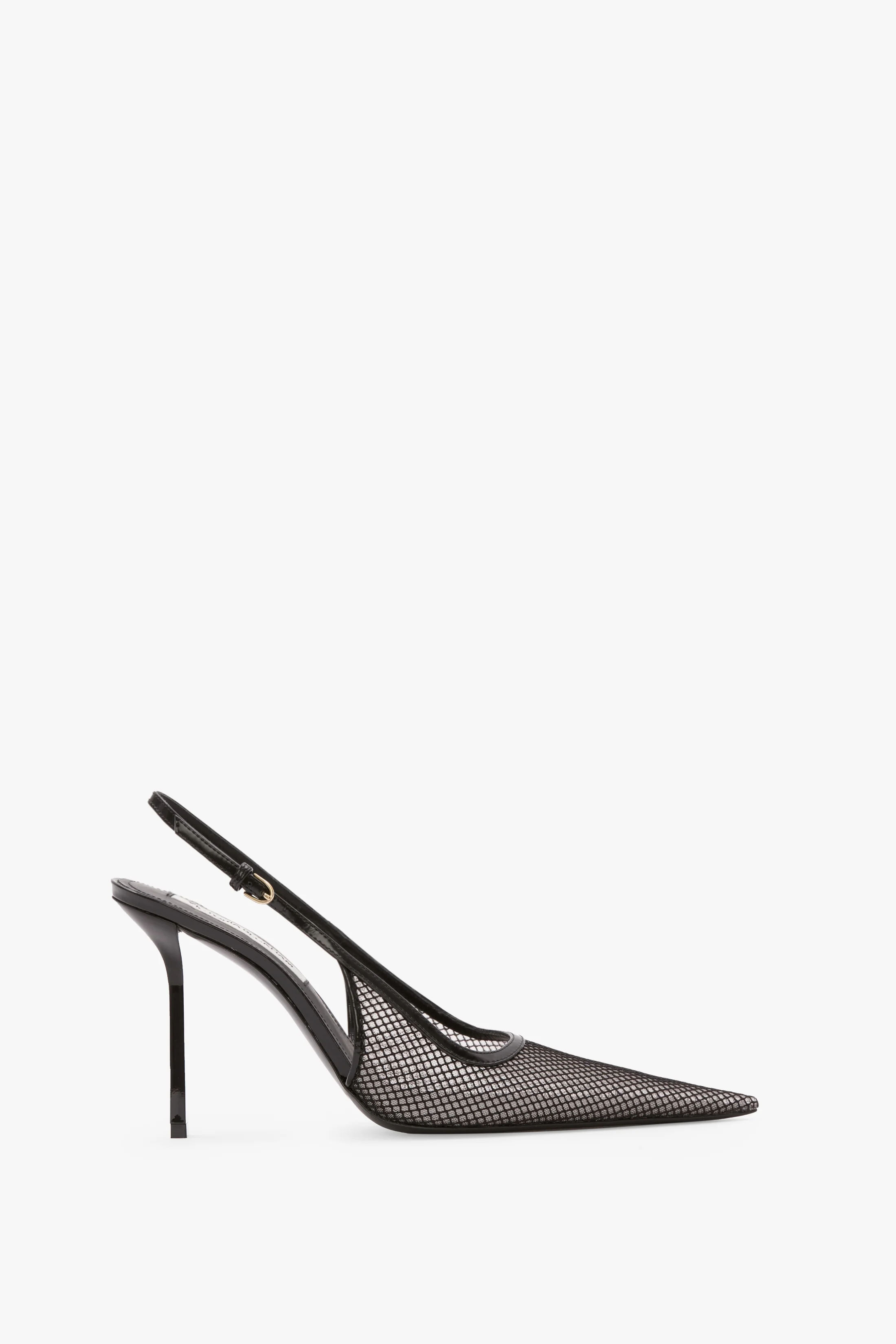 Victoria Stiletto Slingback 100 In Black Mesh