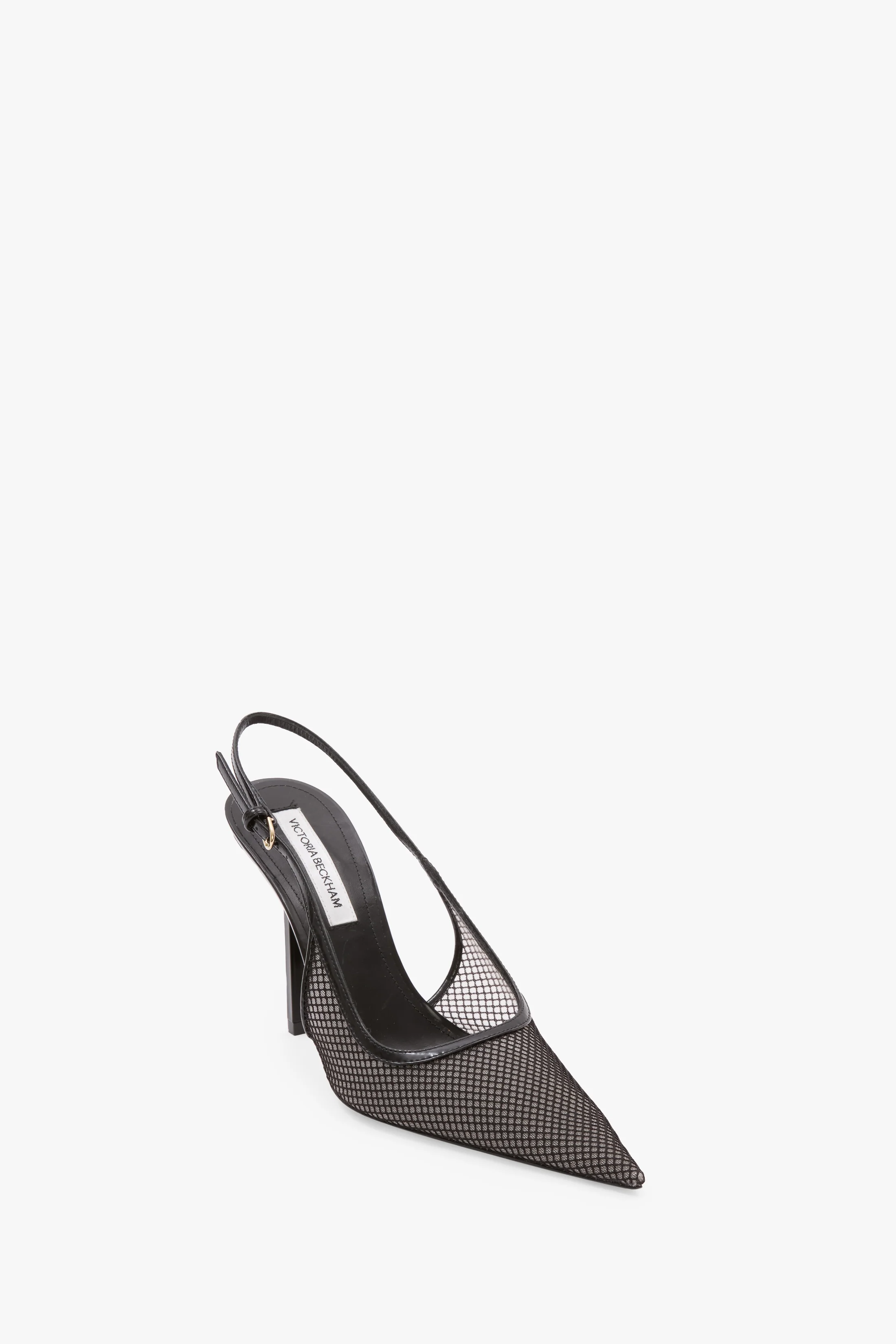 Victoria Stiletto Slingback 100 In Black Mesh - Image 2