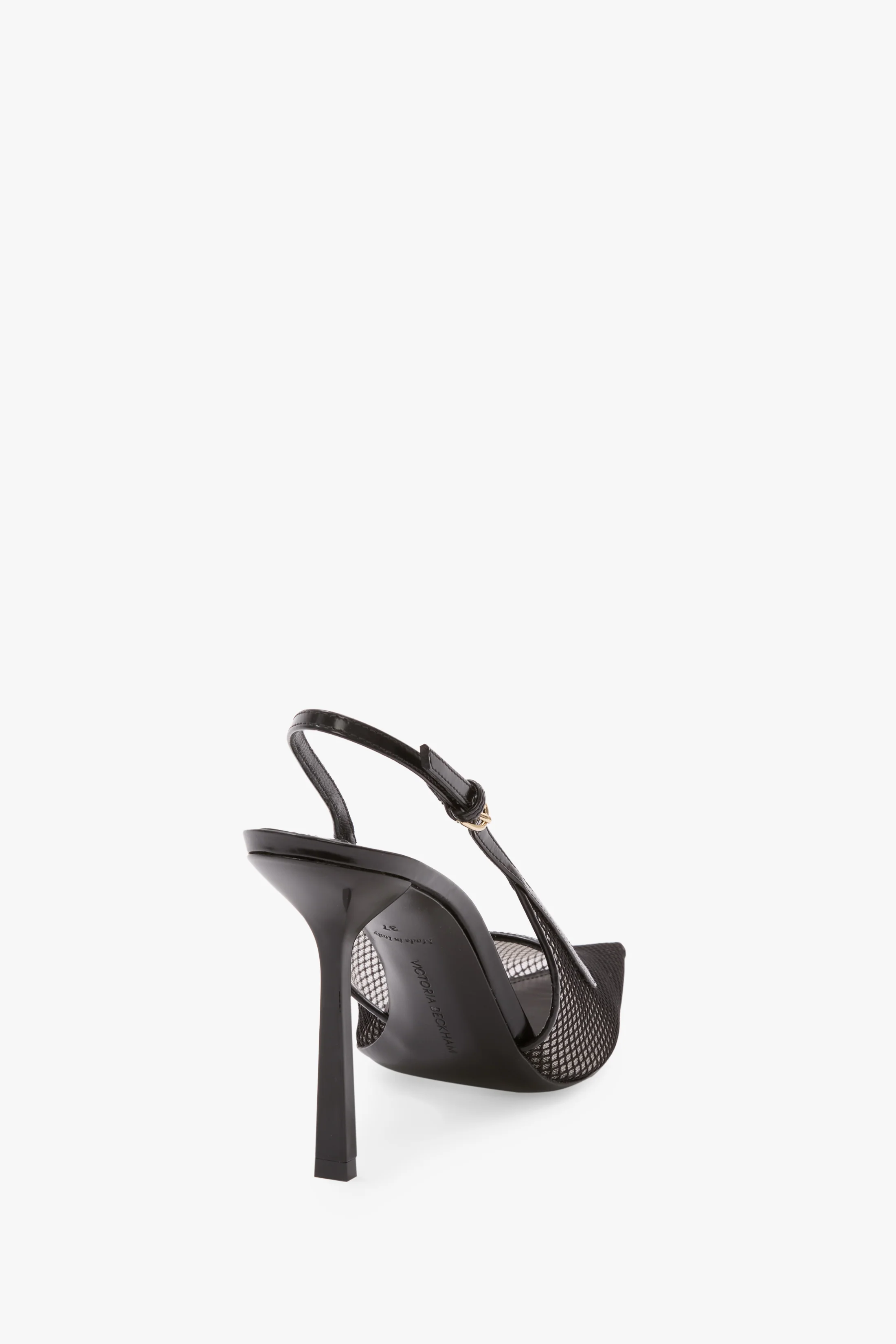 Victoria Stiletto Slingback 100 In Black Mesh - Image 3