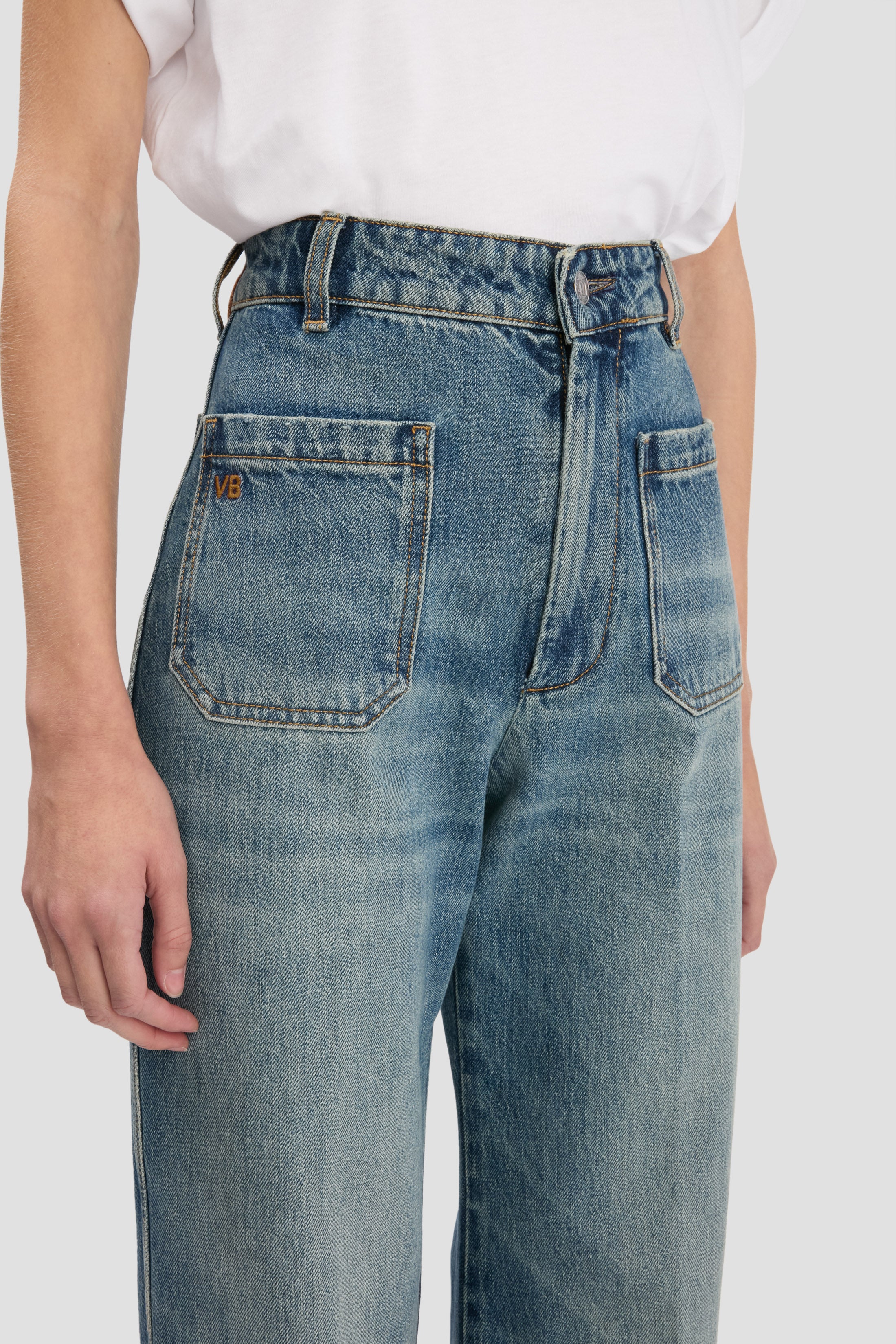 Alina Stretch Jean In Worn Blue Wash - Image 3