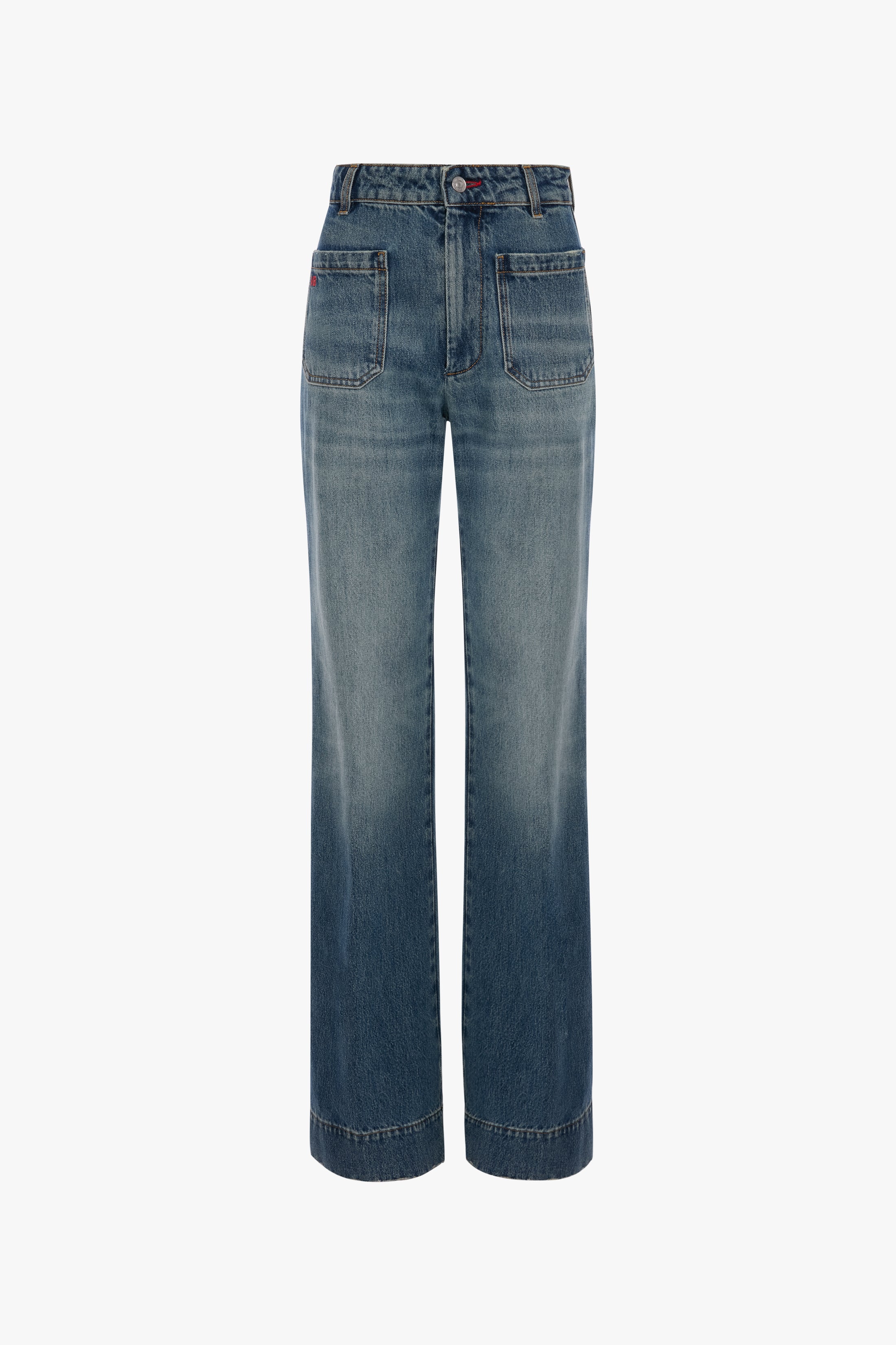 Alina Stretch Jean In Worn Blue Wash - Image 5