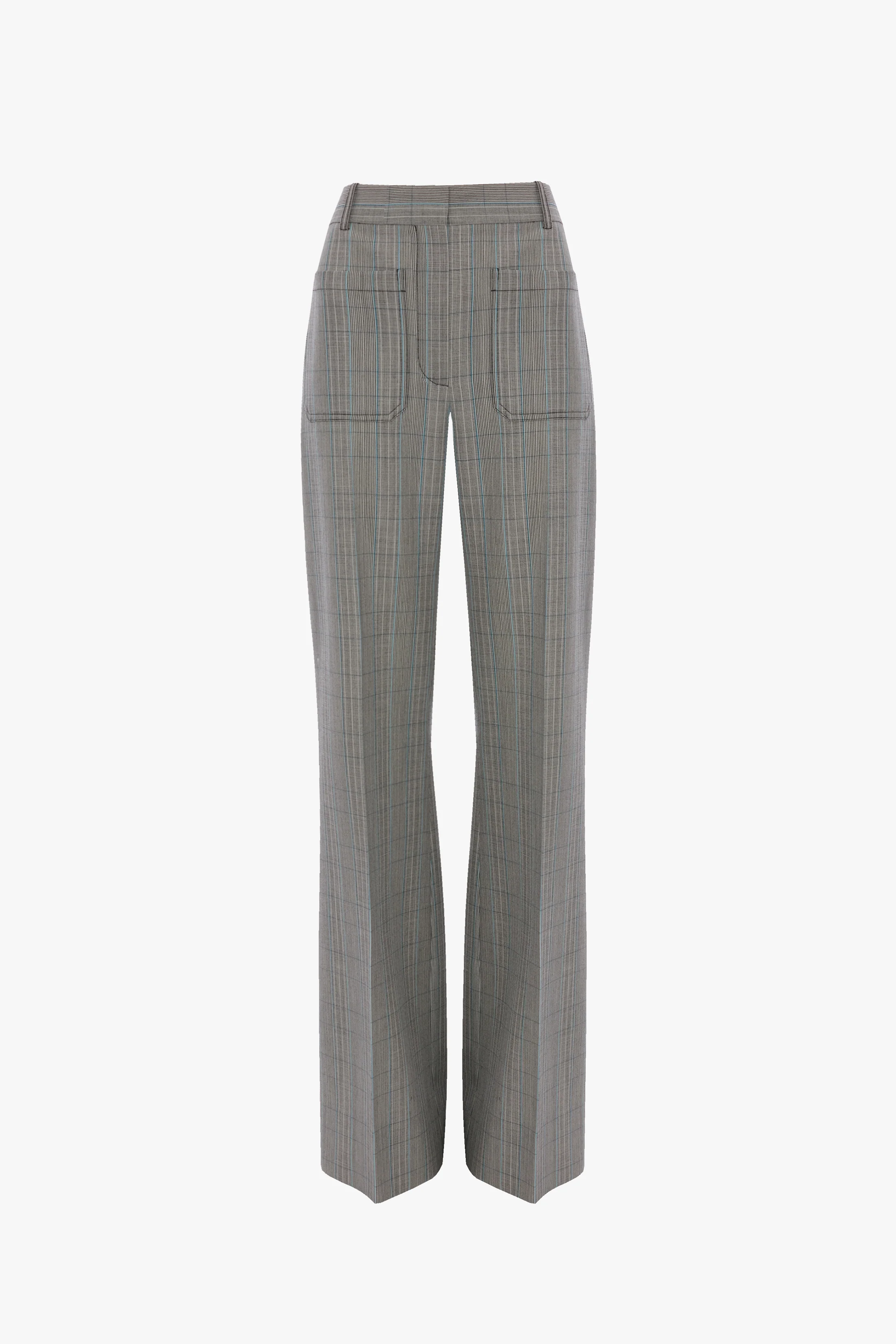 Alina Trouser In Blue-Grey Check - Image 5