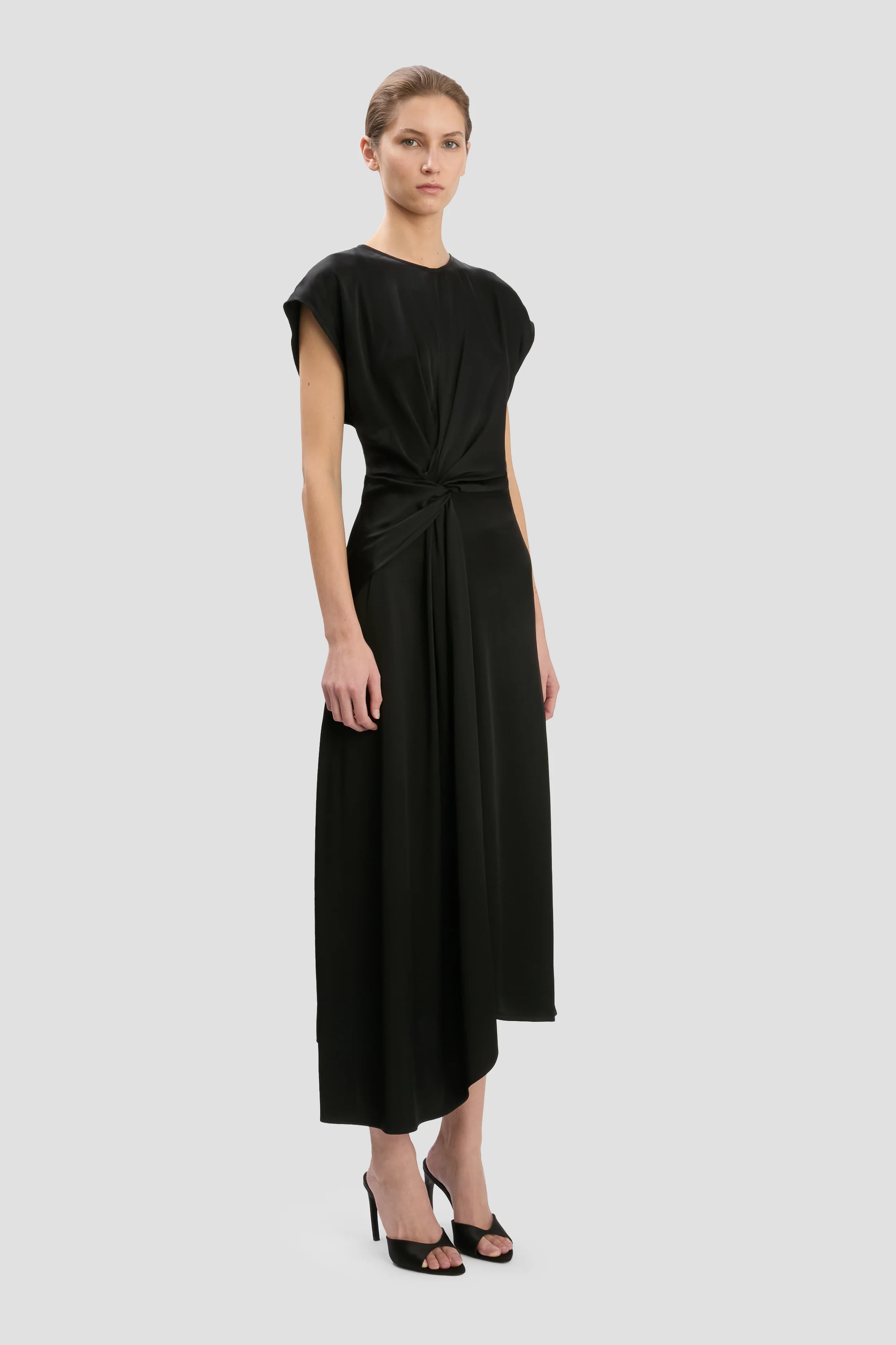 Aria Midi Dress In Black - Image 3