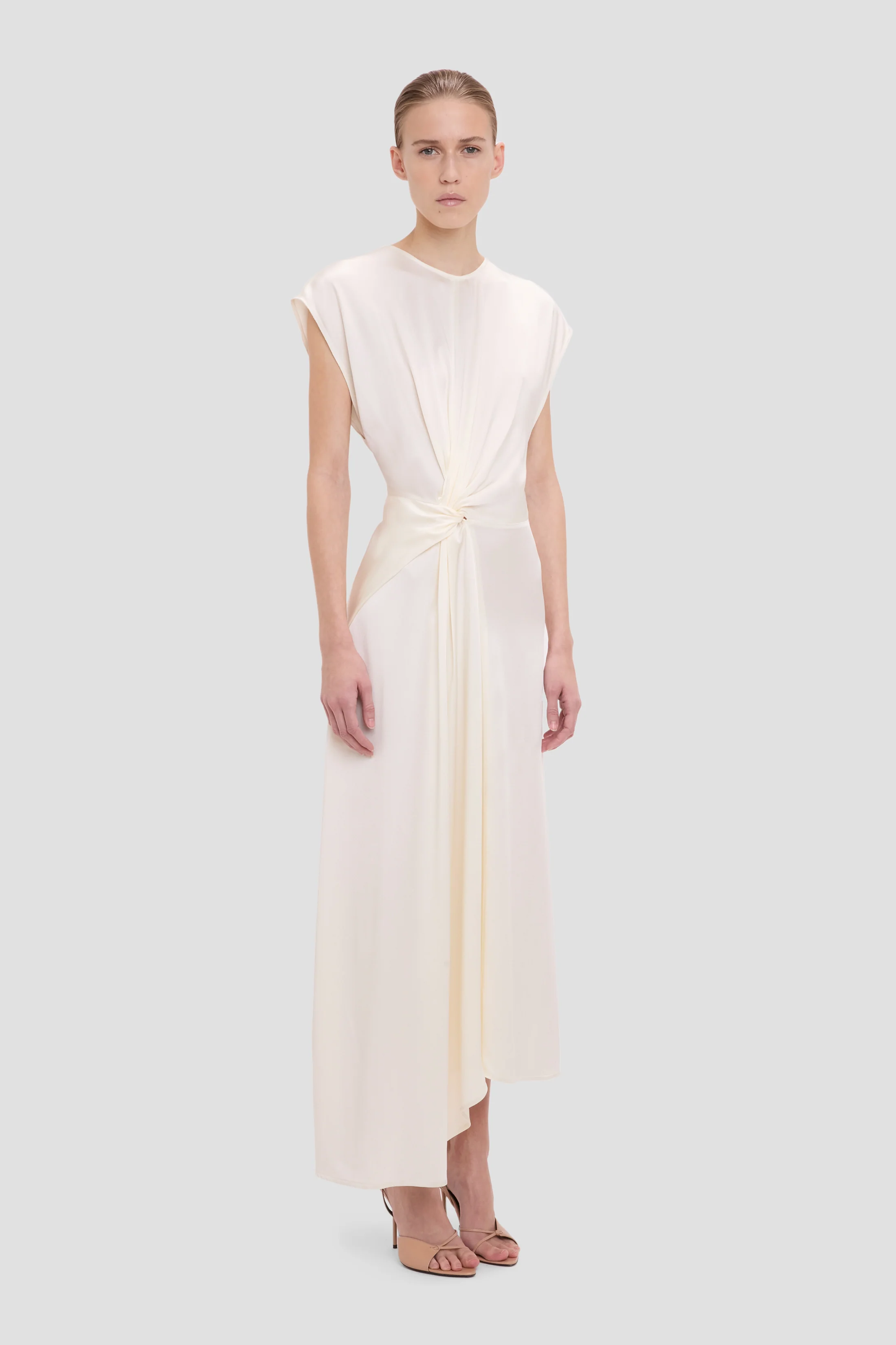 Aria Midi Dress In Ivory - Image 3