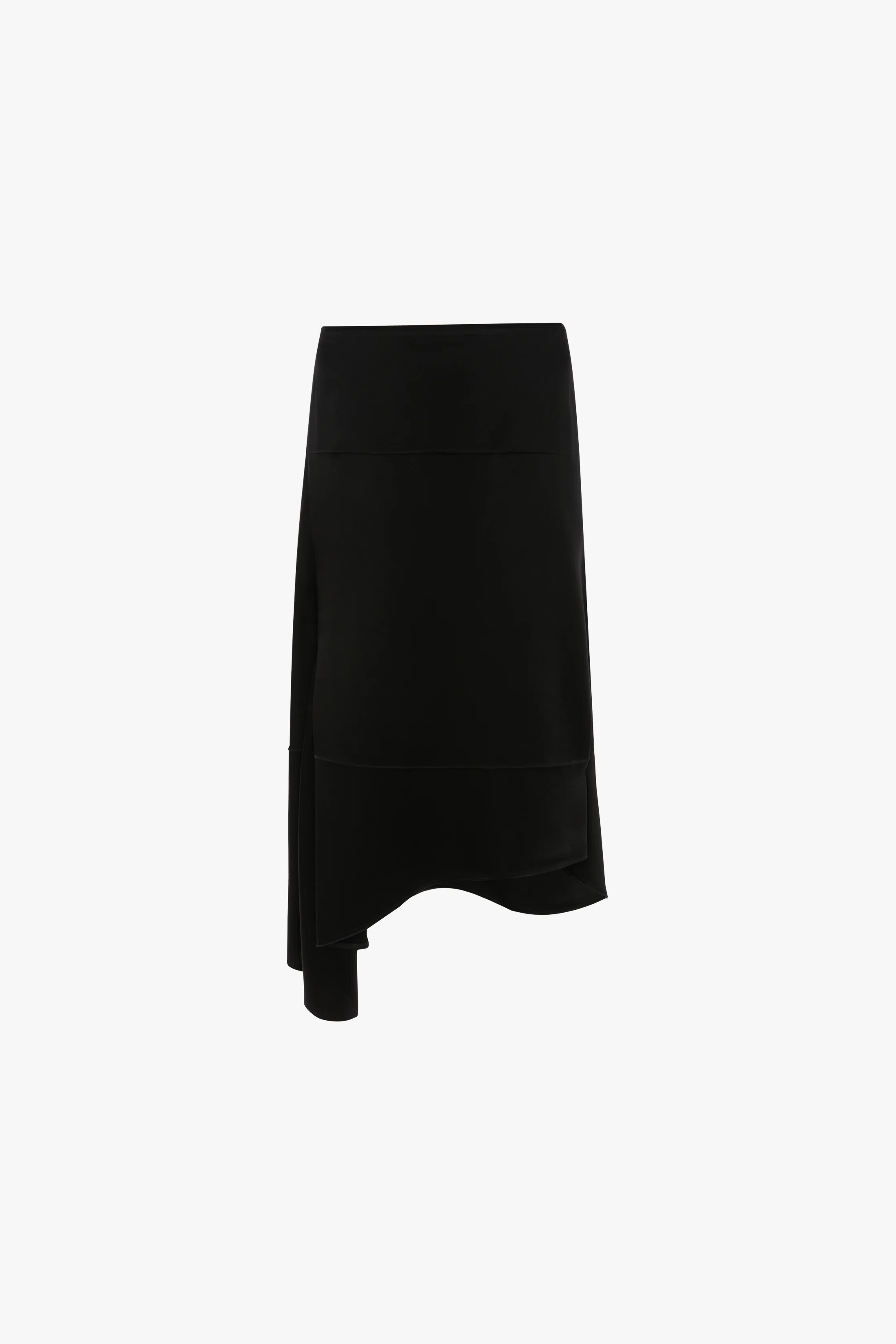 Asymmetric Midi Skirt In Black - Image 5