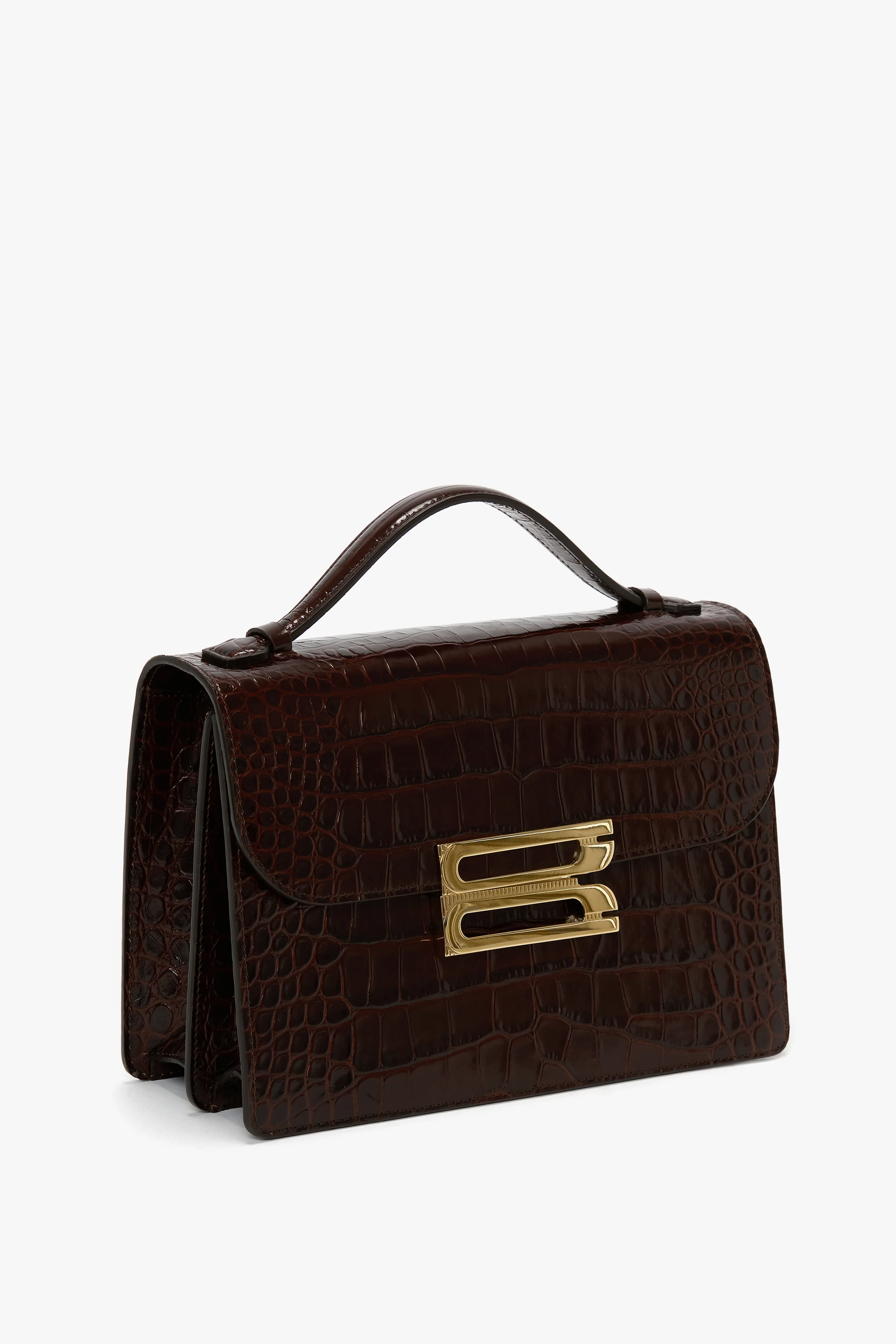 Dorian Bag In Embossed Dark Brown Leather - Image 3