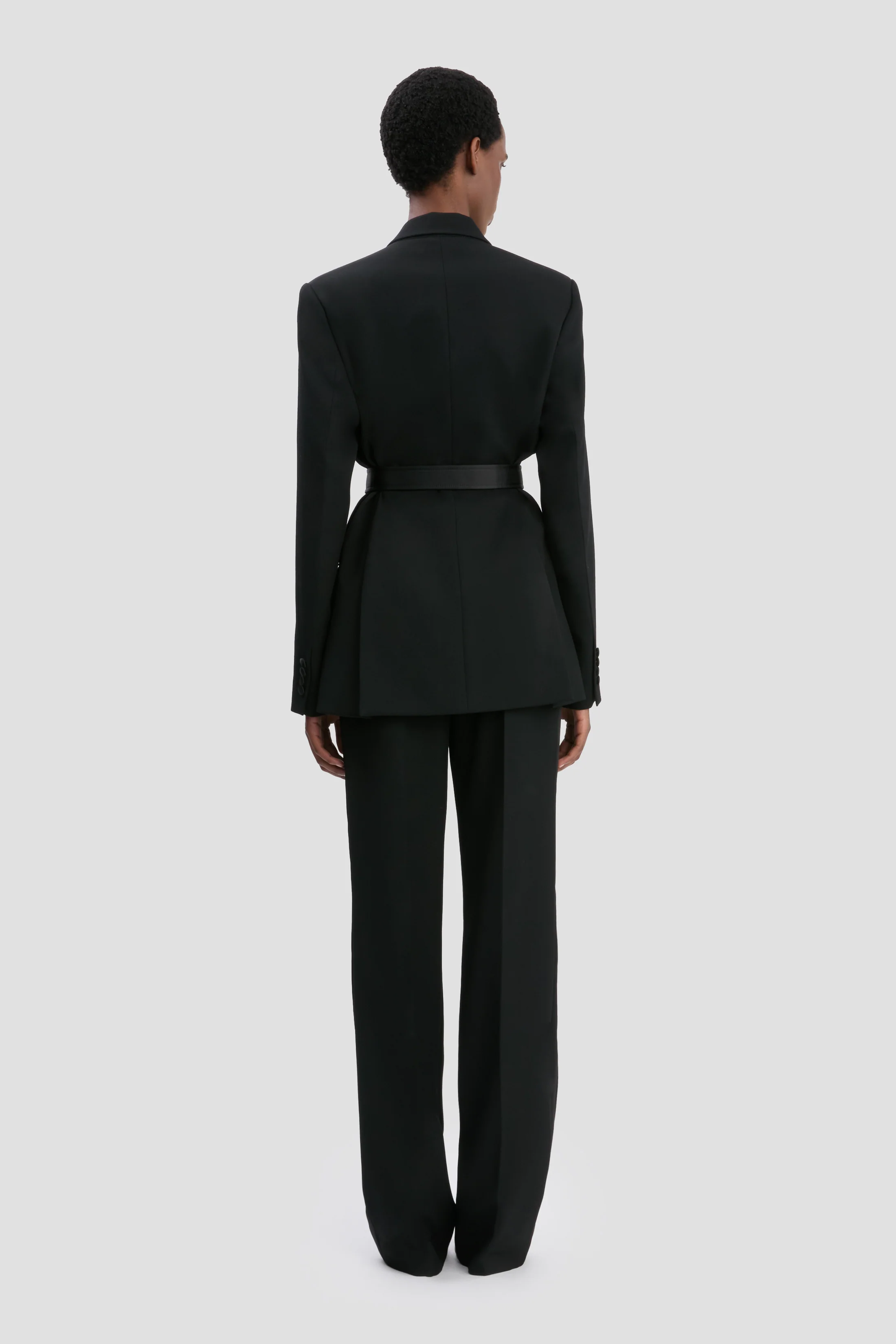 Belted Tailored Jacket In Black - Image 6