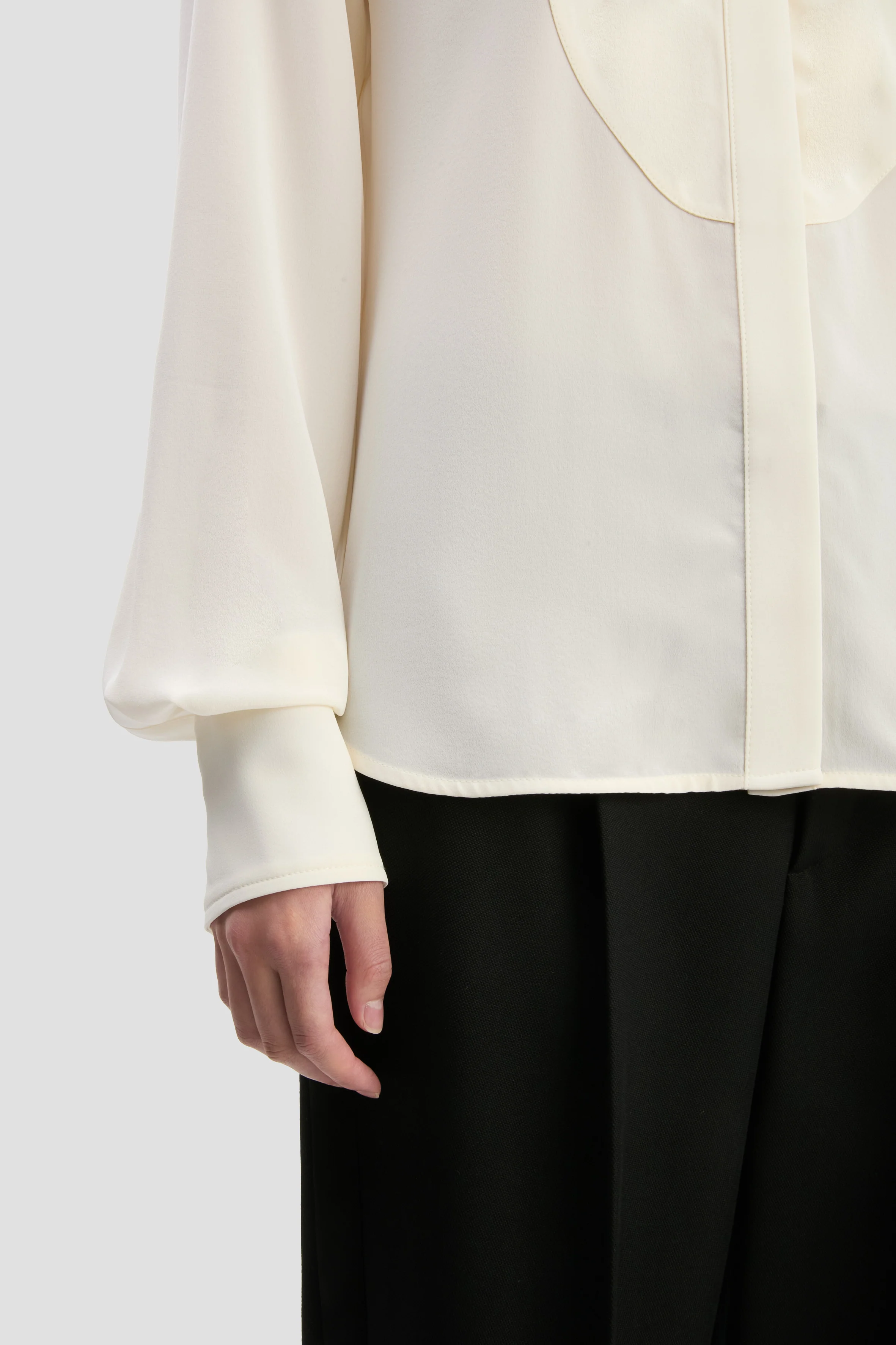 Bib Detail Shirt In Ivory - Image 3