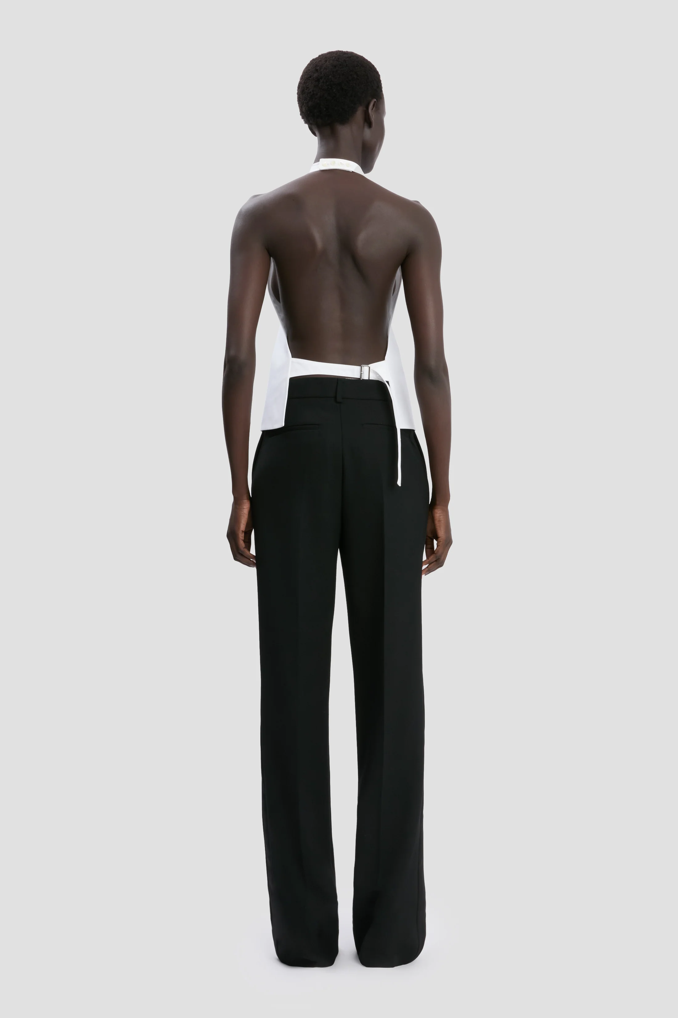 Backless Bib Top In White - Image 4