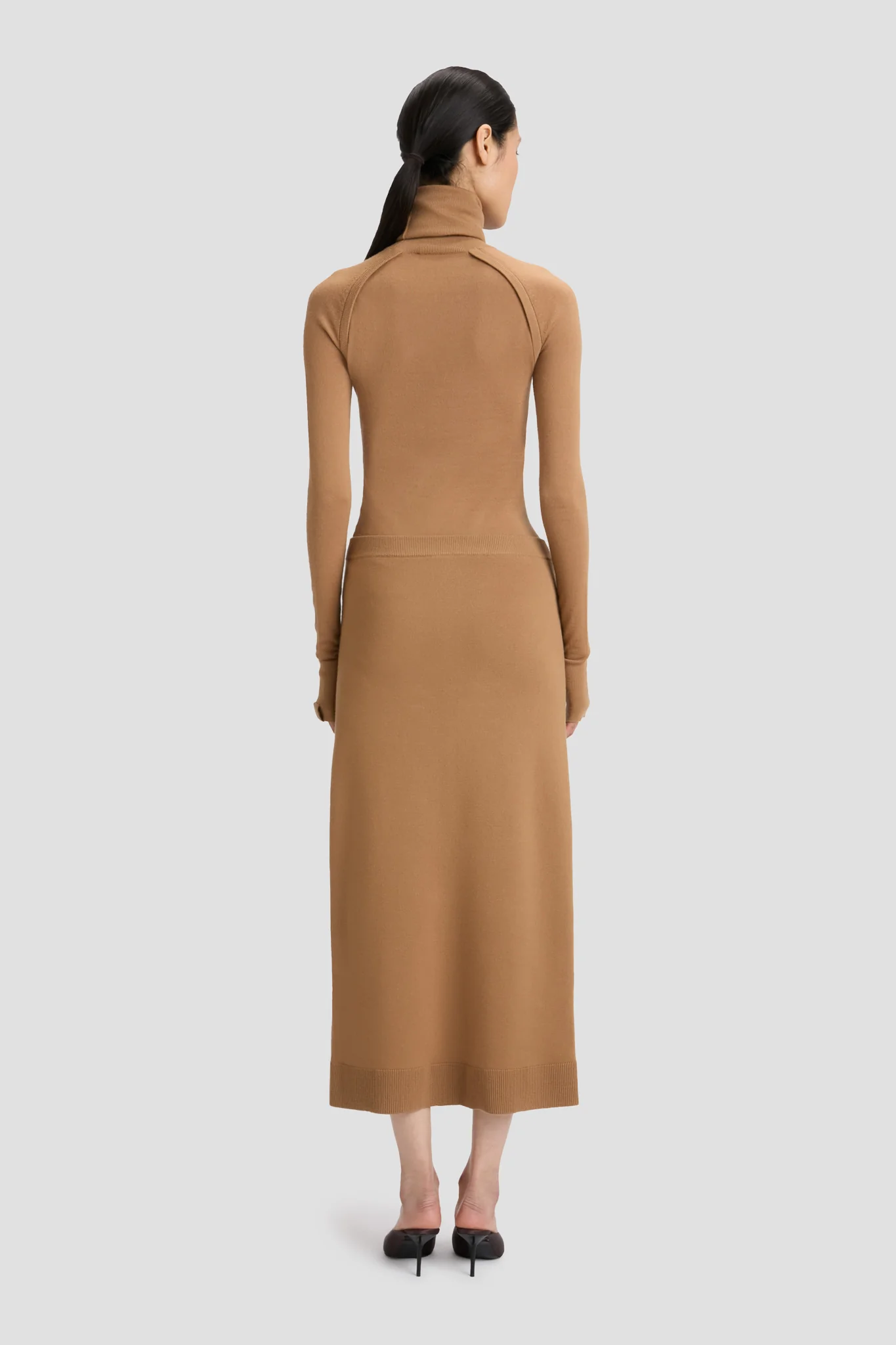 Button Midi Skirt In Camel - Image 5