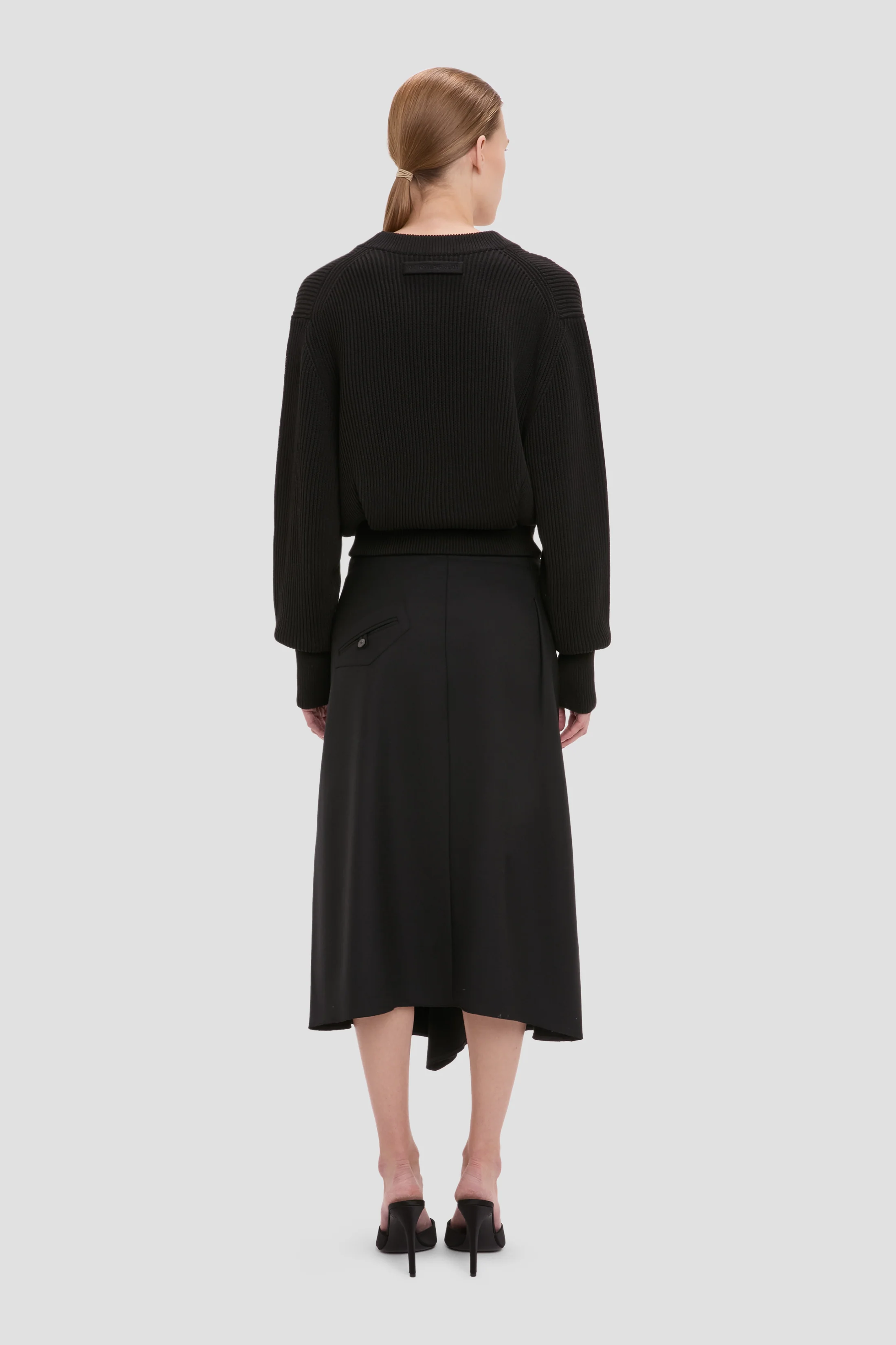 Cable Pocket Cardigan In Black - Image 4