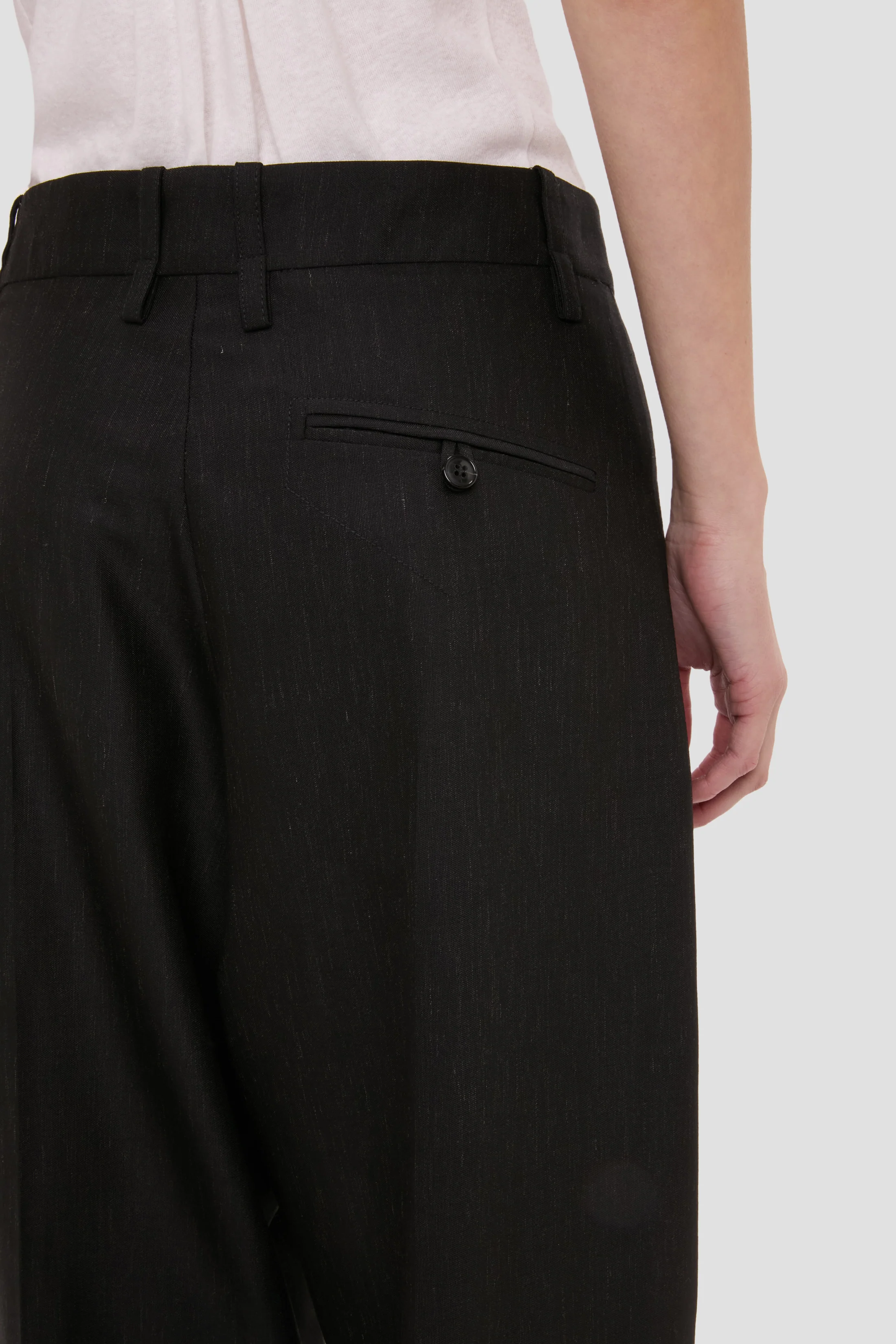 Curved Leg Trouser In Black - Image 3