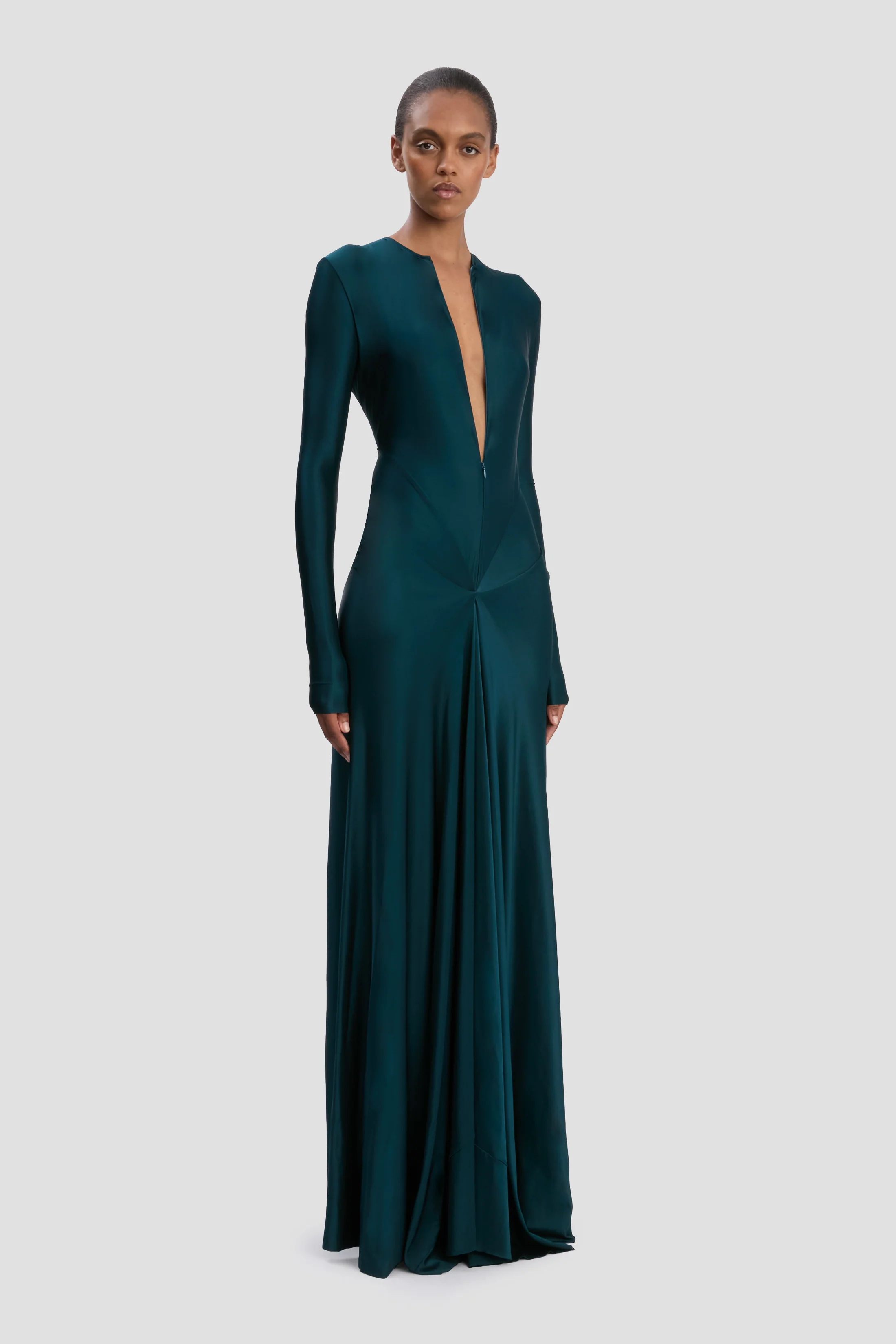 Cut-Out Gown In Dark Teal - Image 3