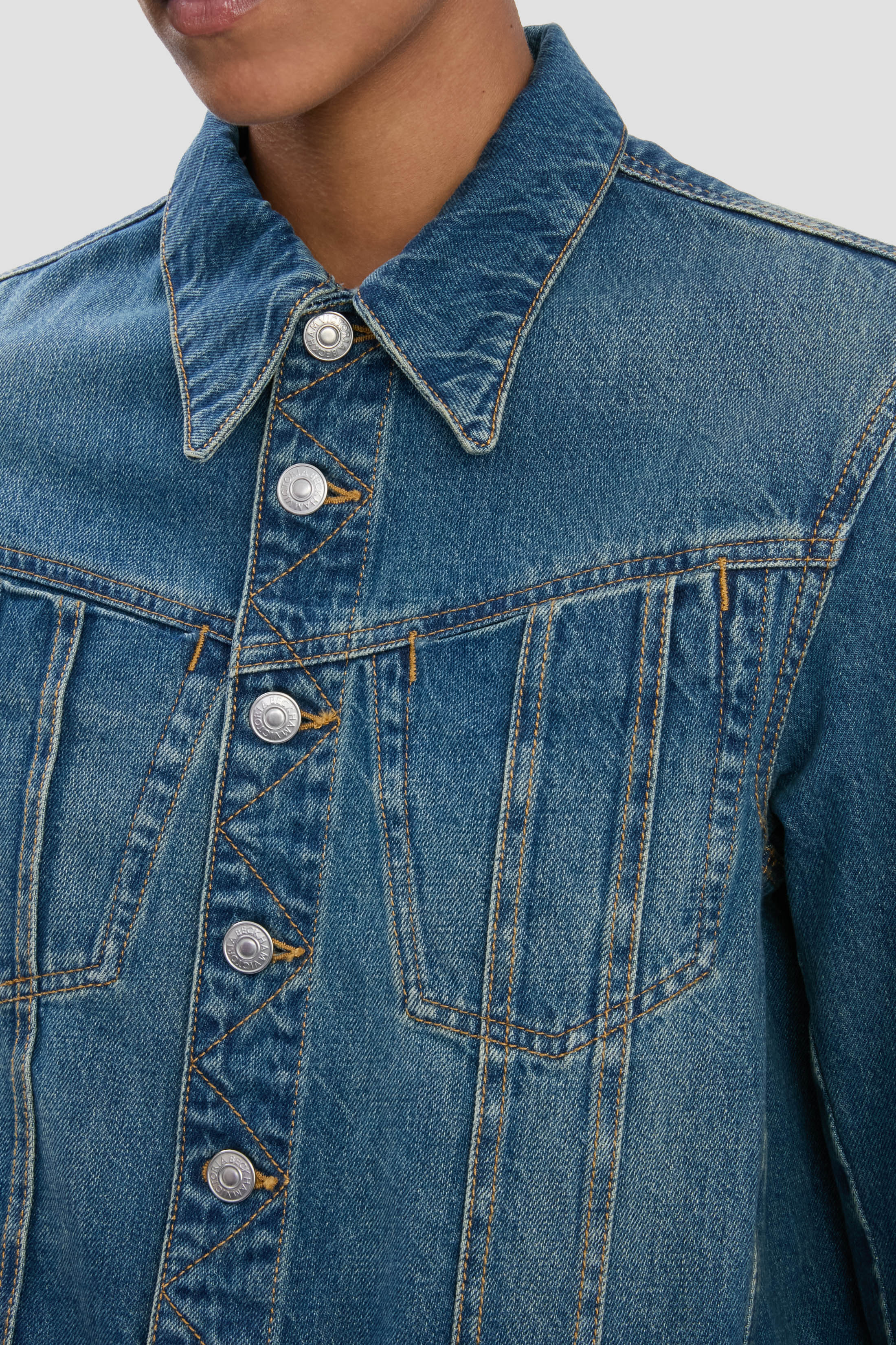 Denim Jacket In Mid Blue Wash - Image 3