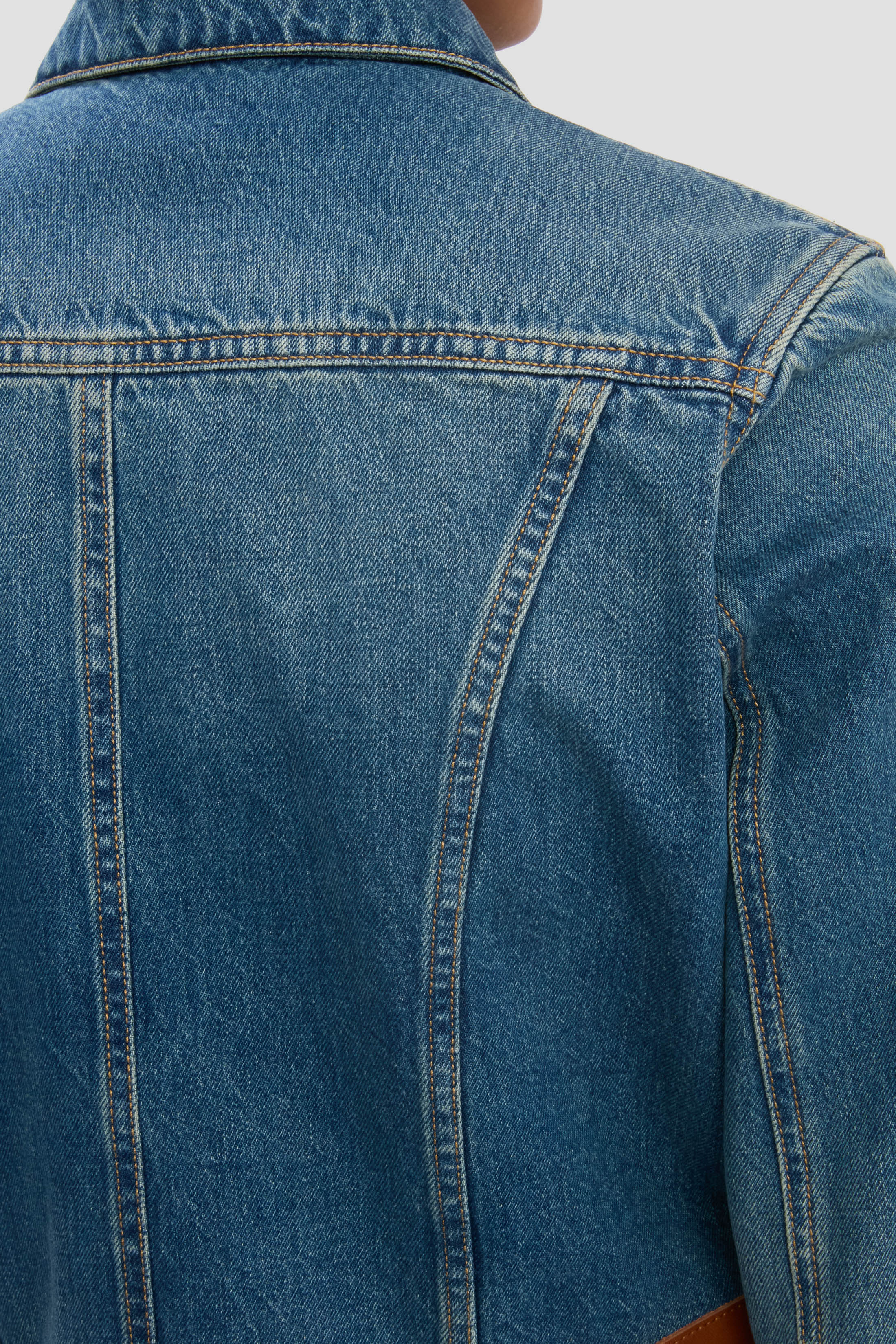 Denim Jacket In Mid Blue Wash - Image 5