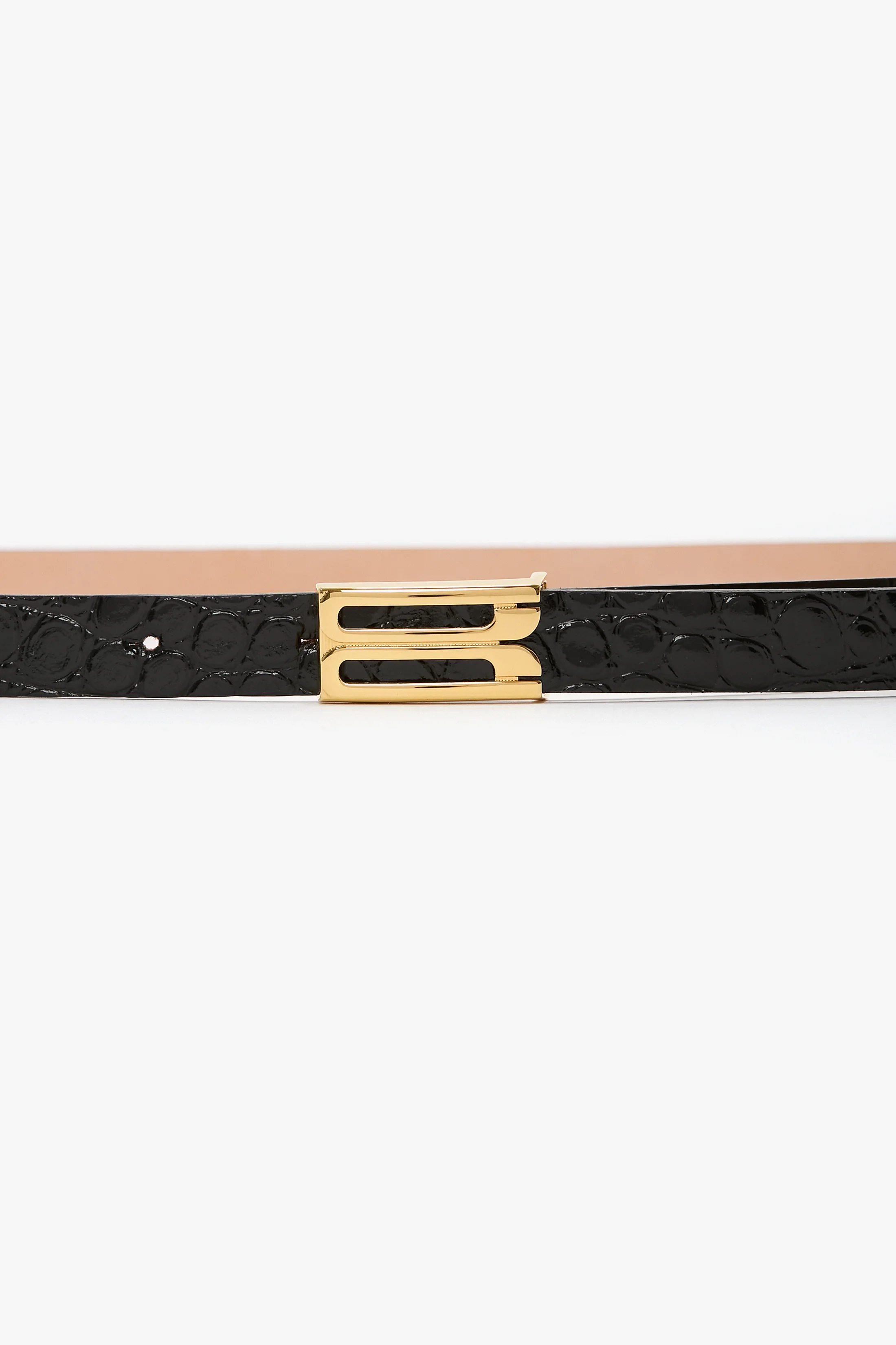Micro Dorian Belt In Black Shiny Leather - Image 2