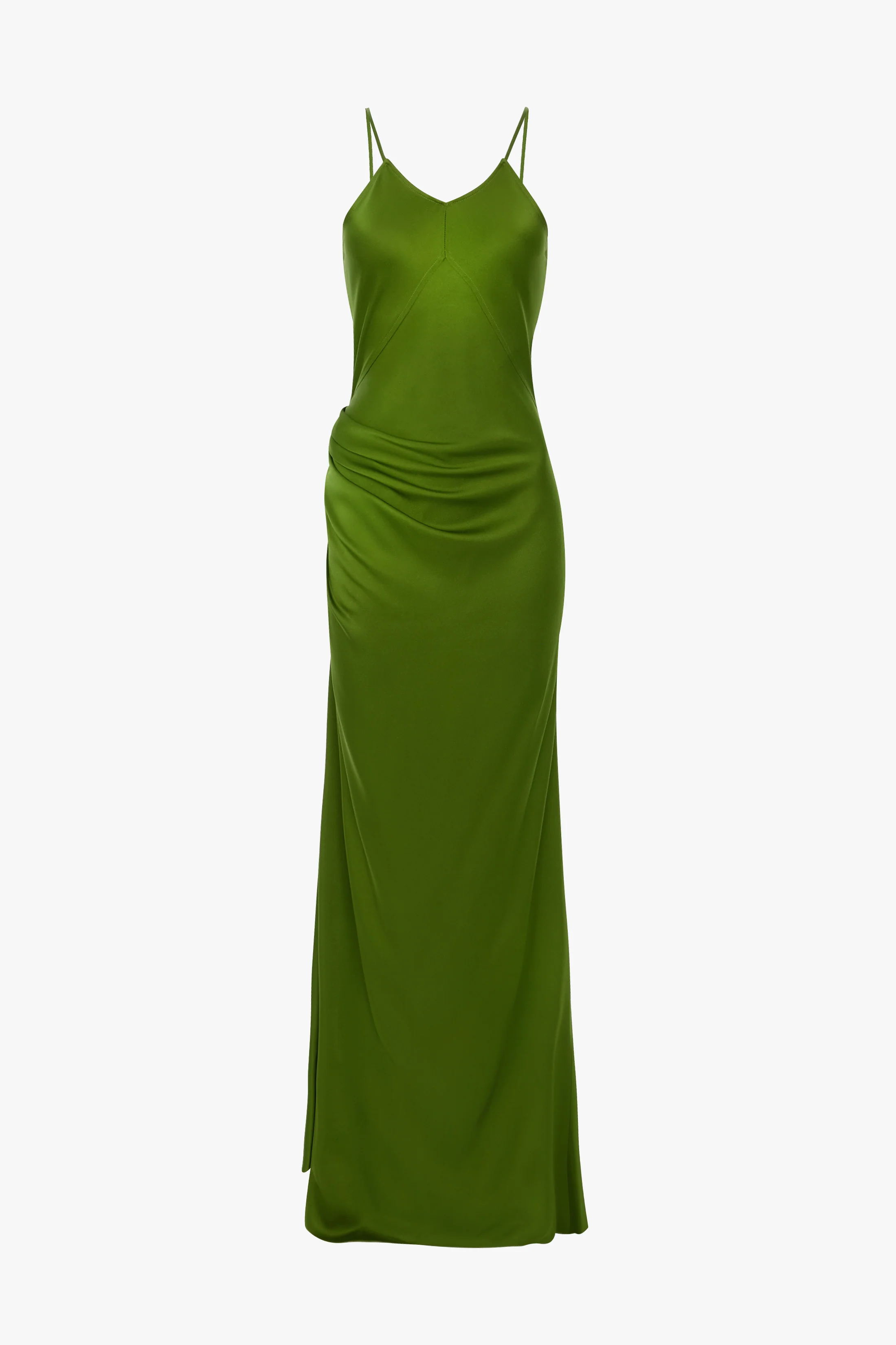 Draped Cami Floor-Length Dress In Algae - Image 6