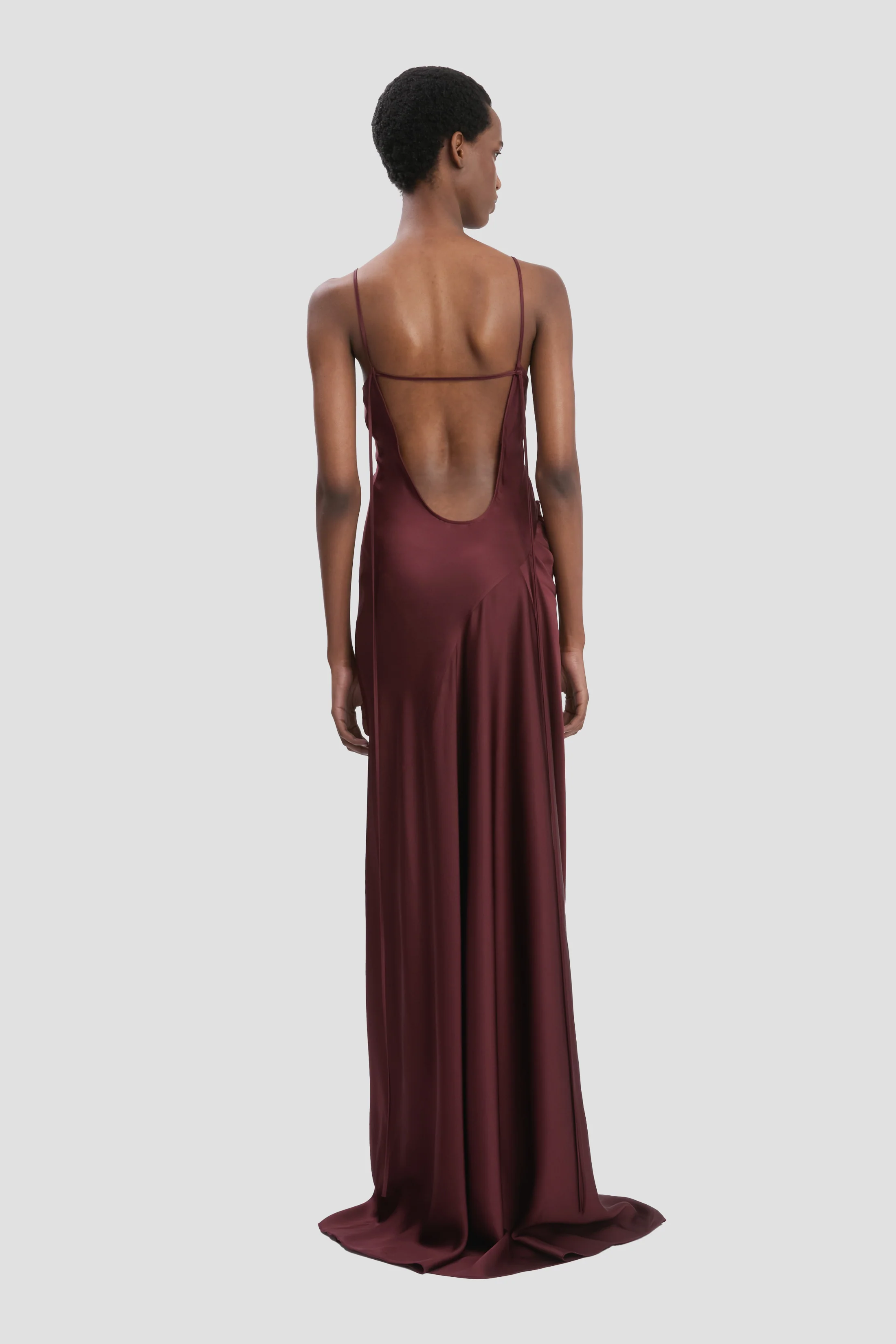 Draped Cami Floor-Length Dress In Cinnabar Red - Image 4
