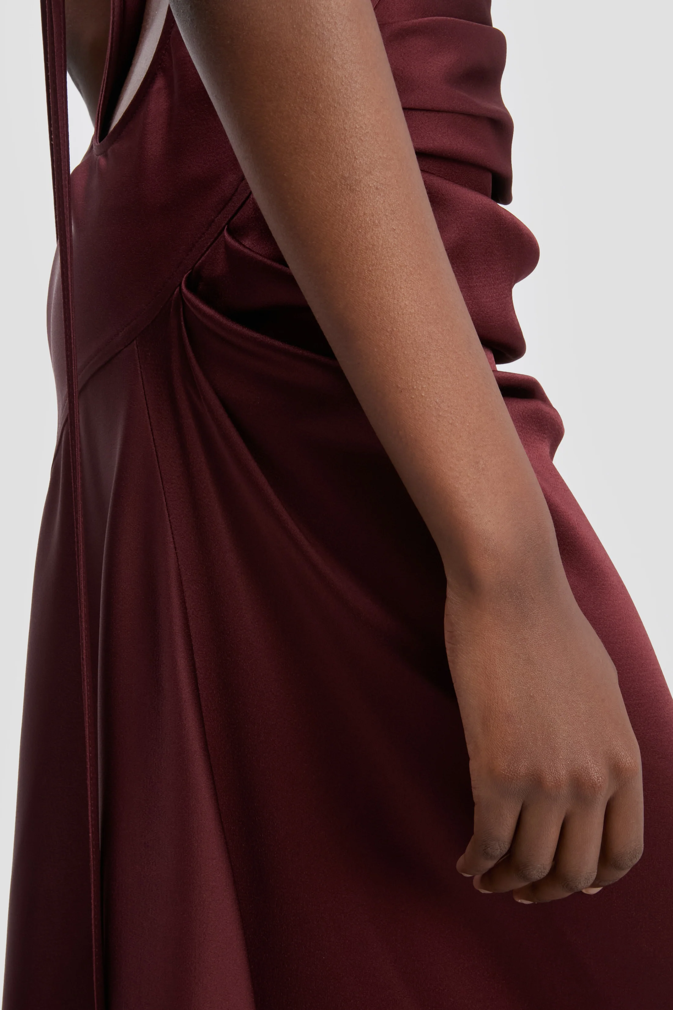 Draped Cami Floor-Length Dress In Cinnabar Red - Image 5