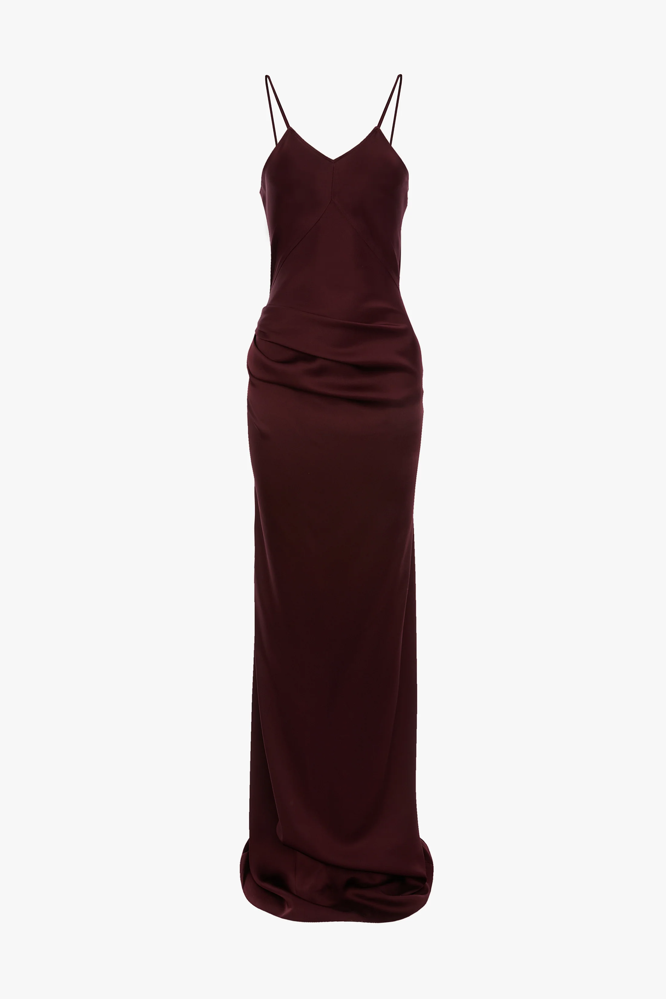 Draped Cami Floor-Length Dress In Cinnabar Red - Image 6