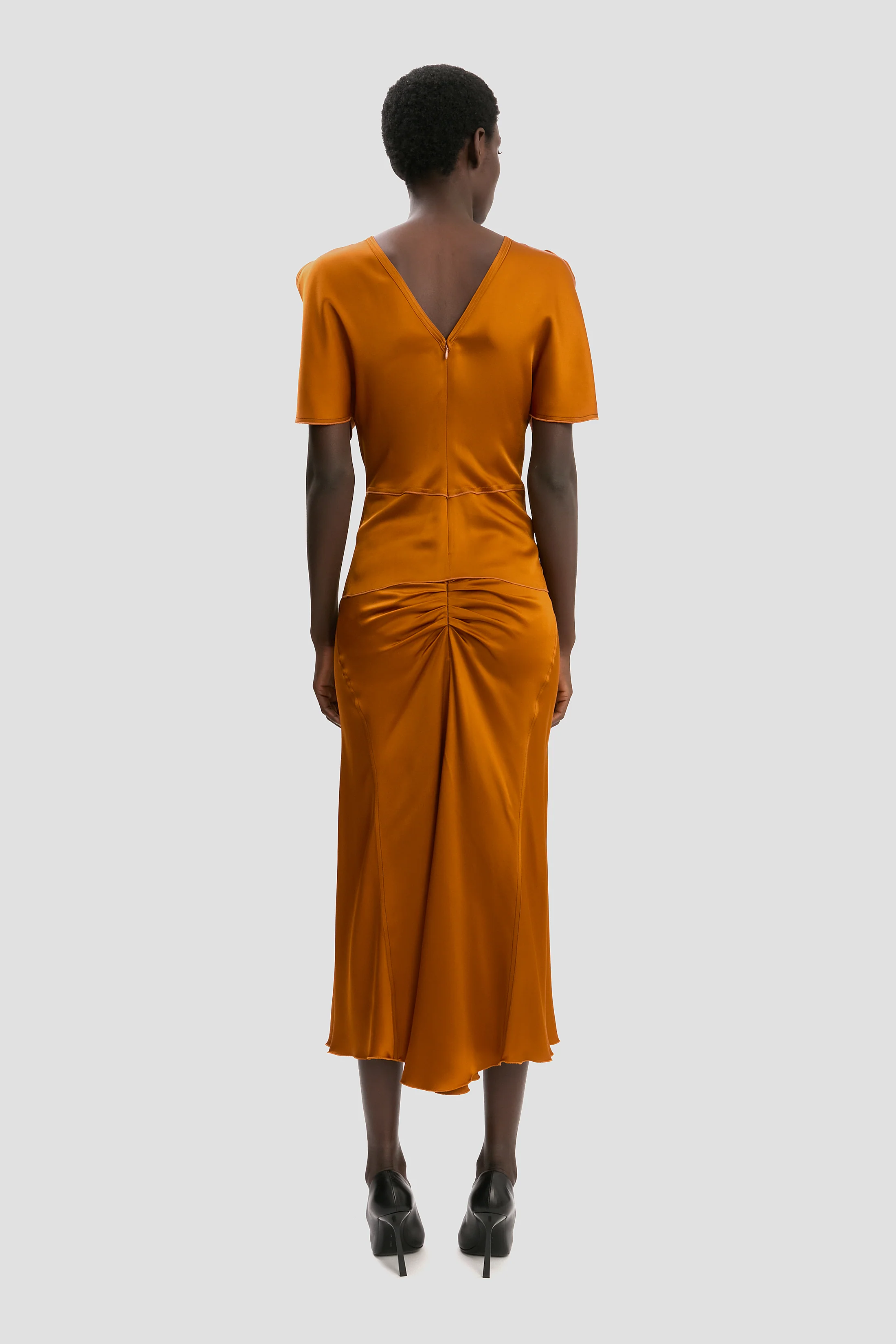 Draped Sleeve Top In Bronze - Image 4