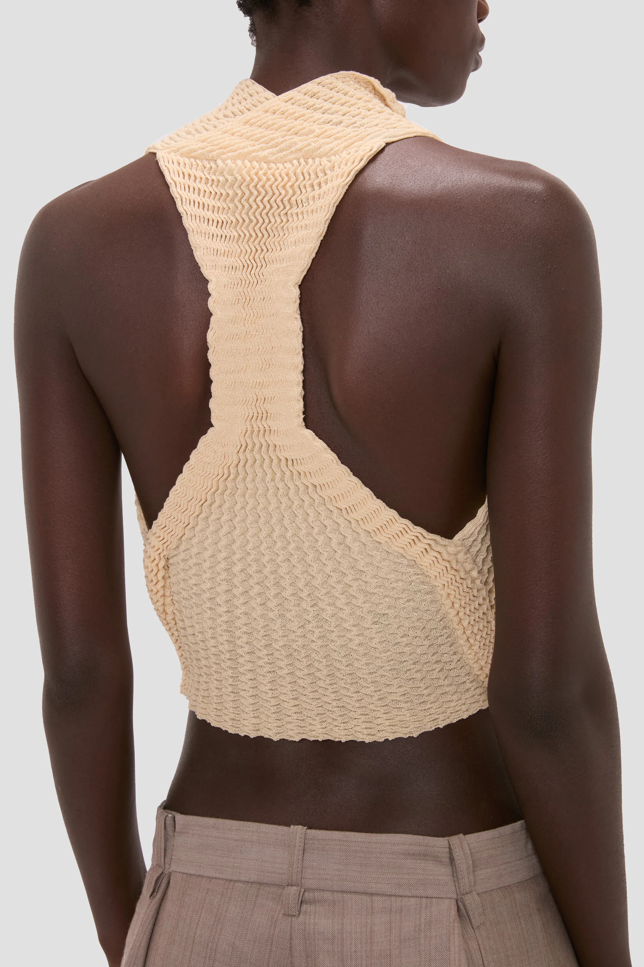 Draped Sleeveless Top In Sandstone - Image 4