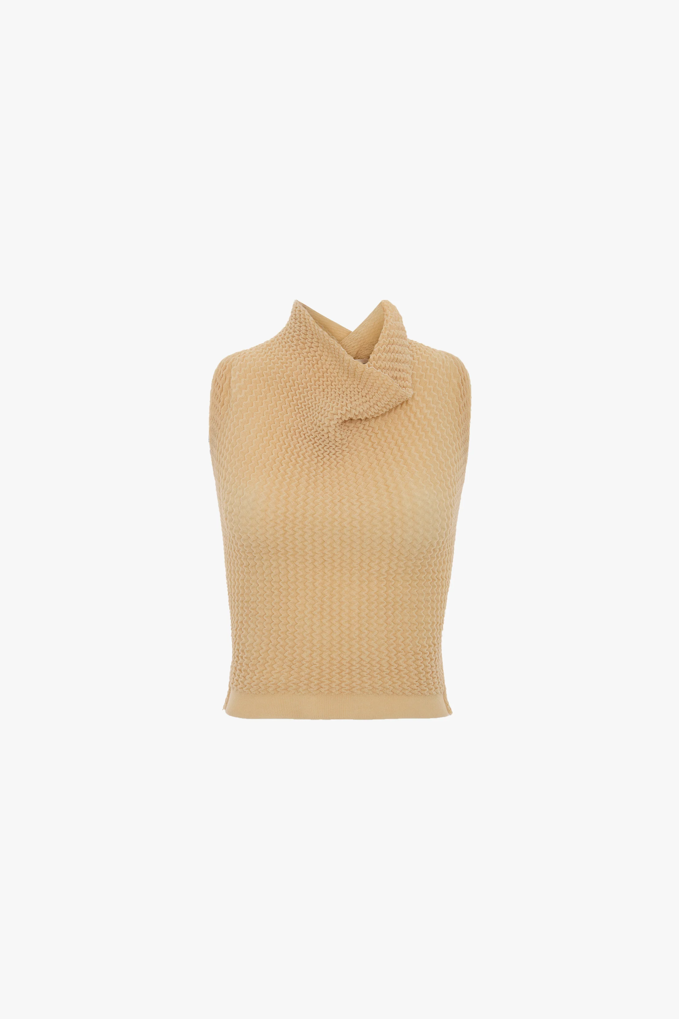 Draped Sleeveless Top In Sandstone - Image 6