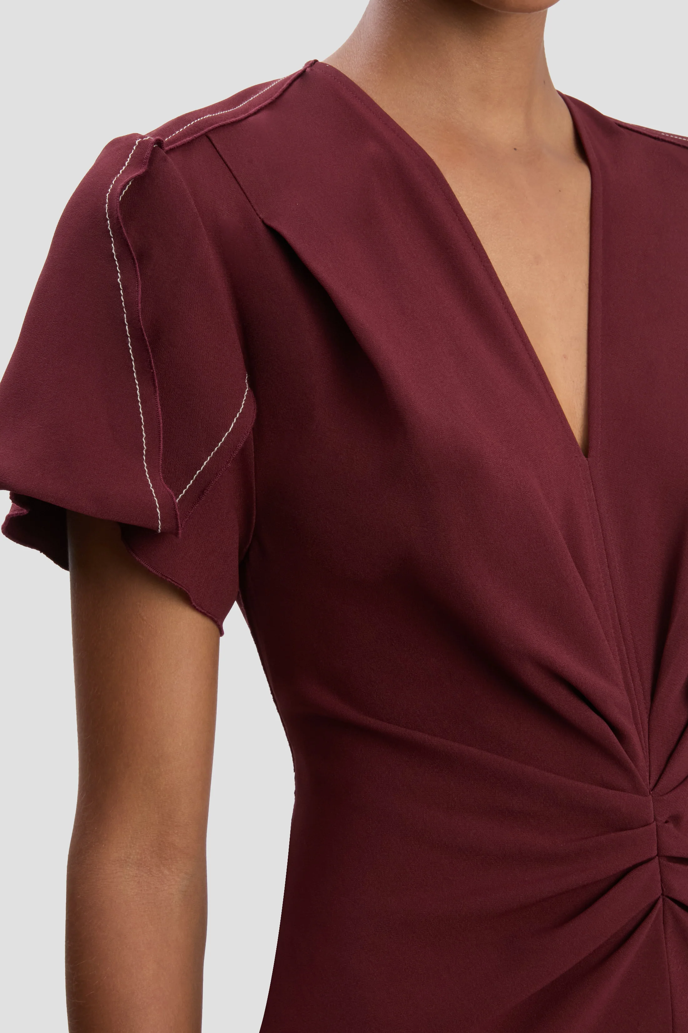 Eve Midi Dress In Cinnabar Red - Image 3