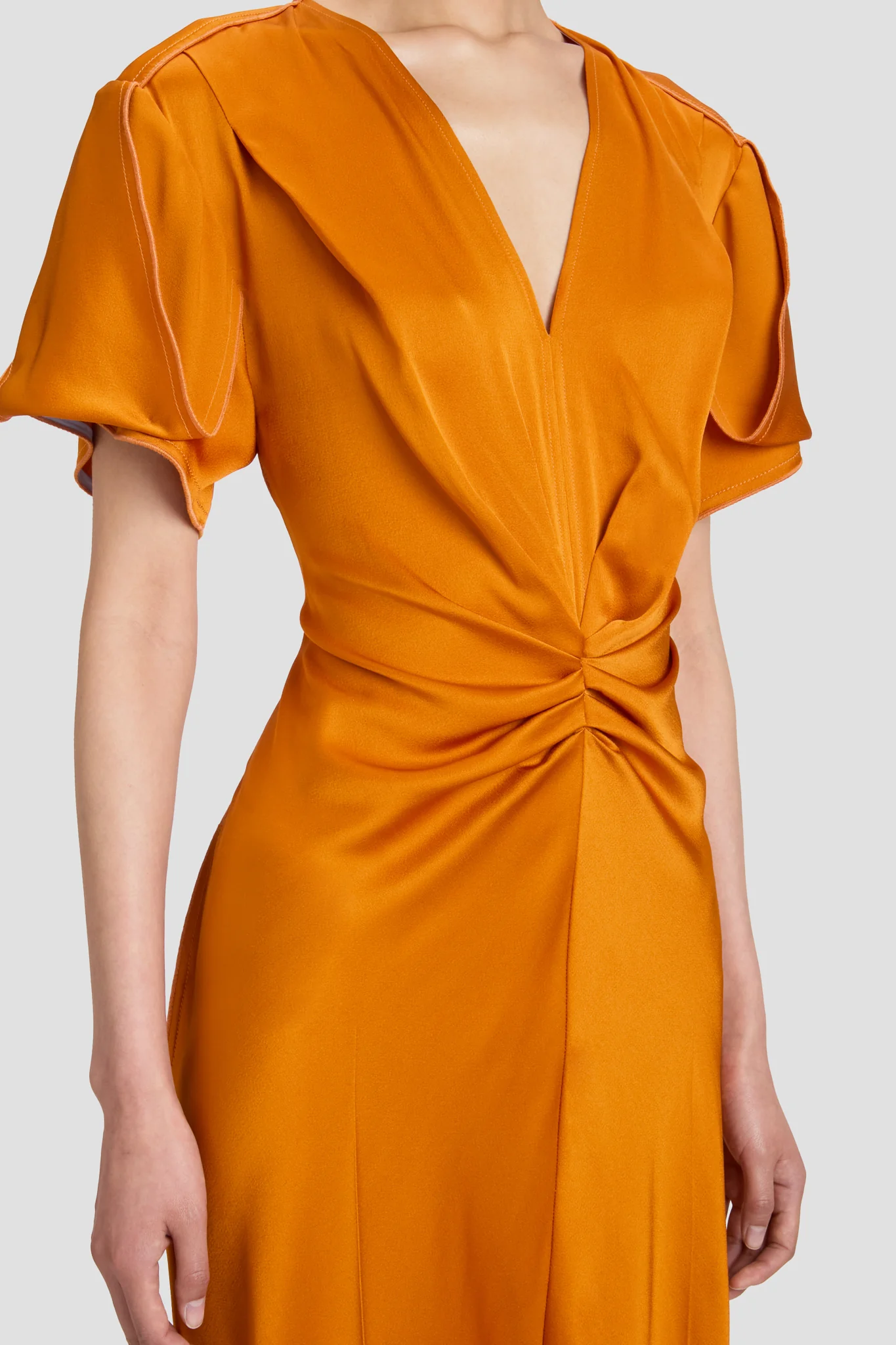 Eve Midi Dress In Sunset Orange - Image 3
