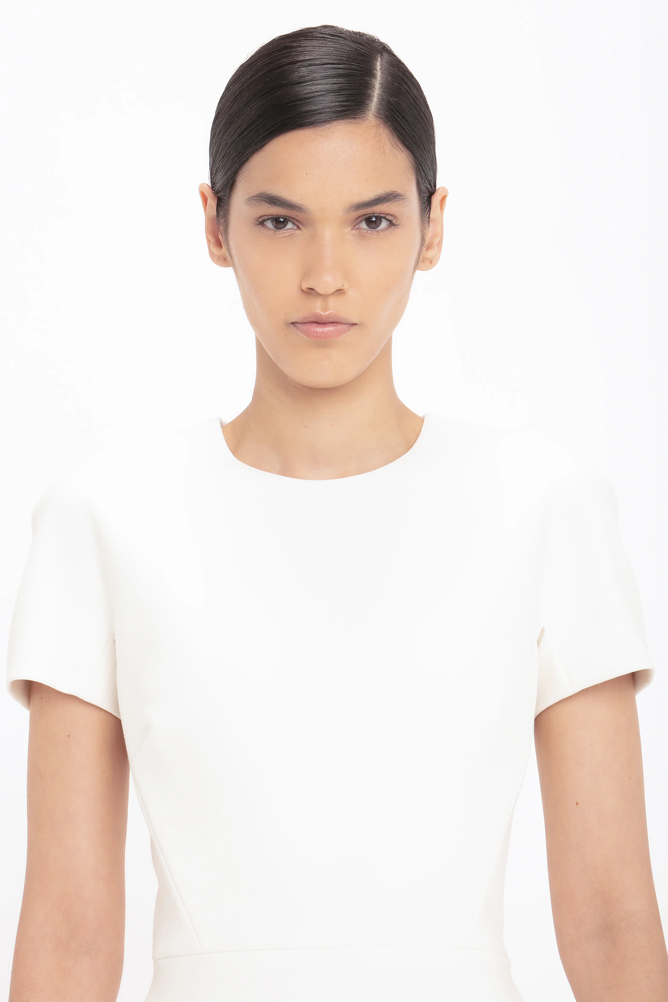 Fitted T-Shirt Dress In Ivory - Image 4