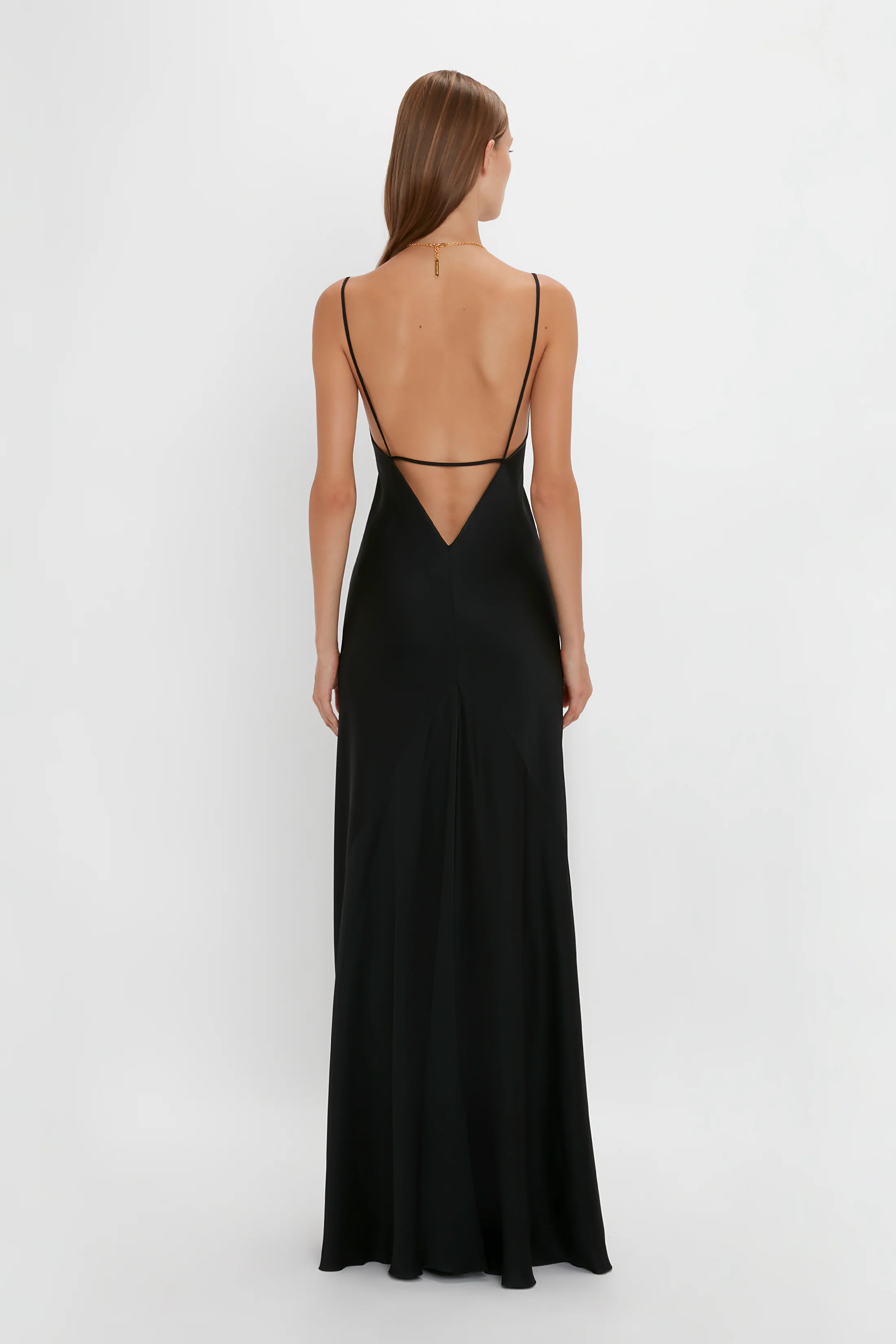 Floor-Length Cami Dress In Black - Image 3