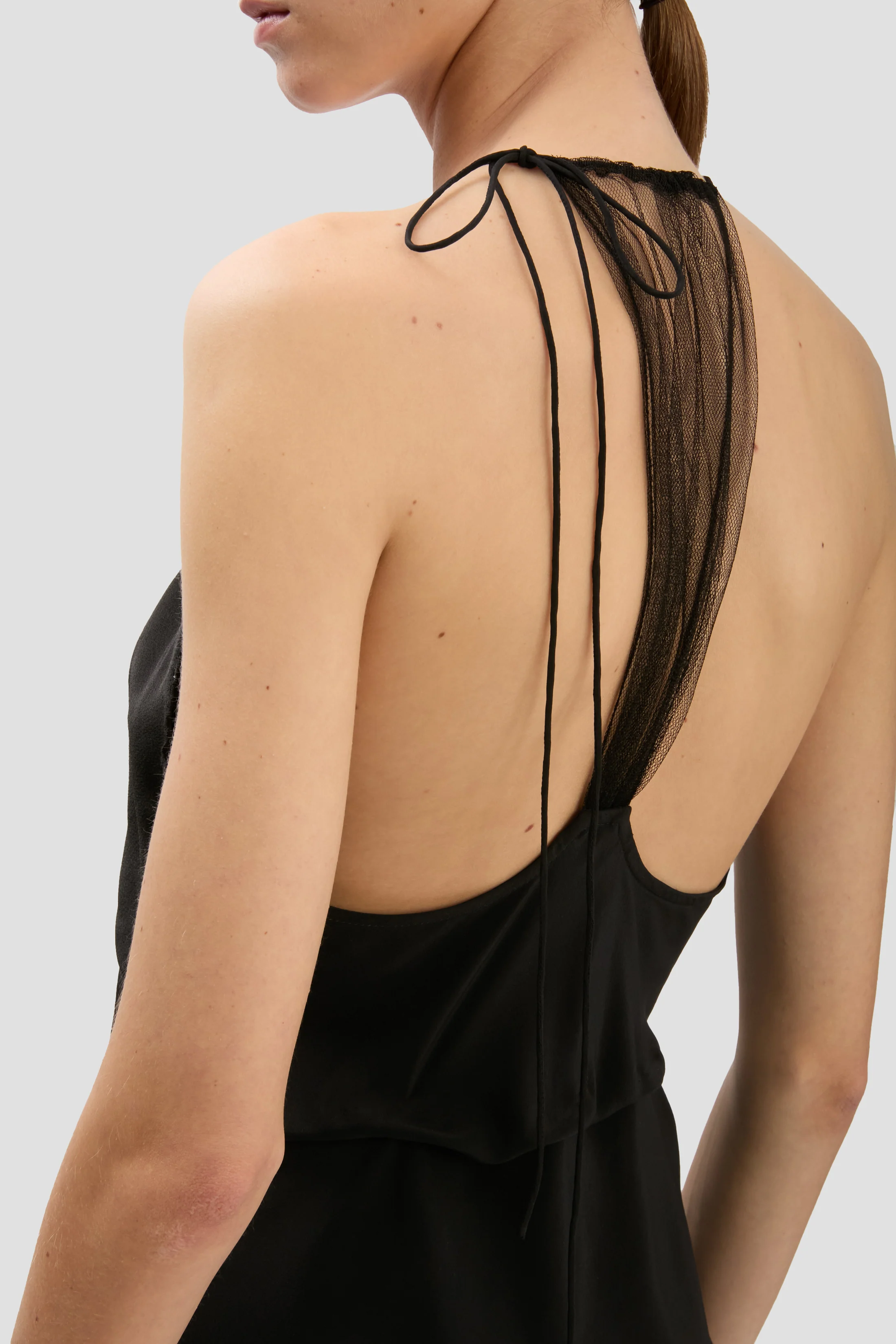 Gathered Cami Top In Black - Image 4