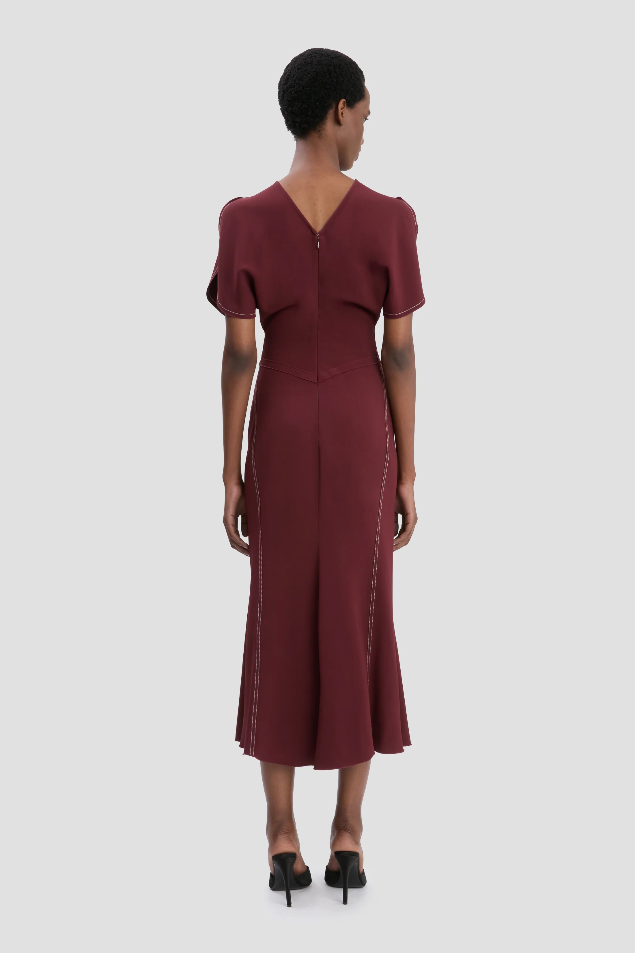 Bela Midi Dress In Cinnabar Red - Image 4