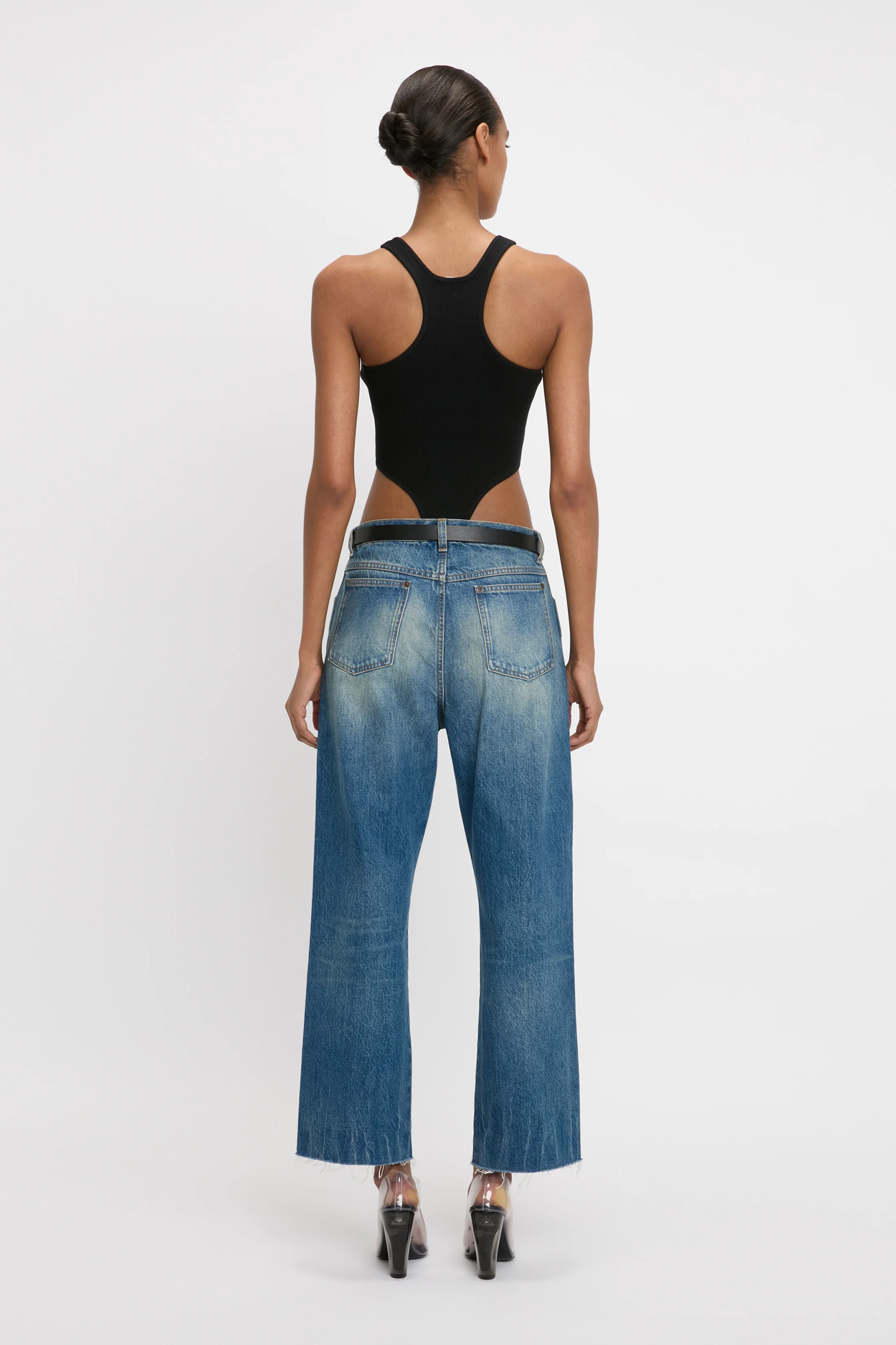 High Leg Bodysuit In Black - Image 3