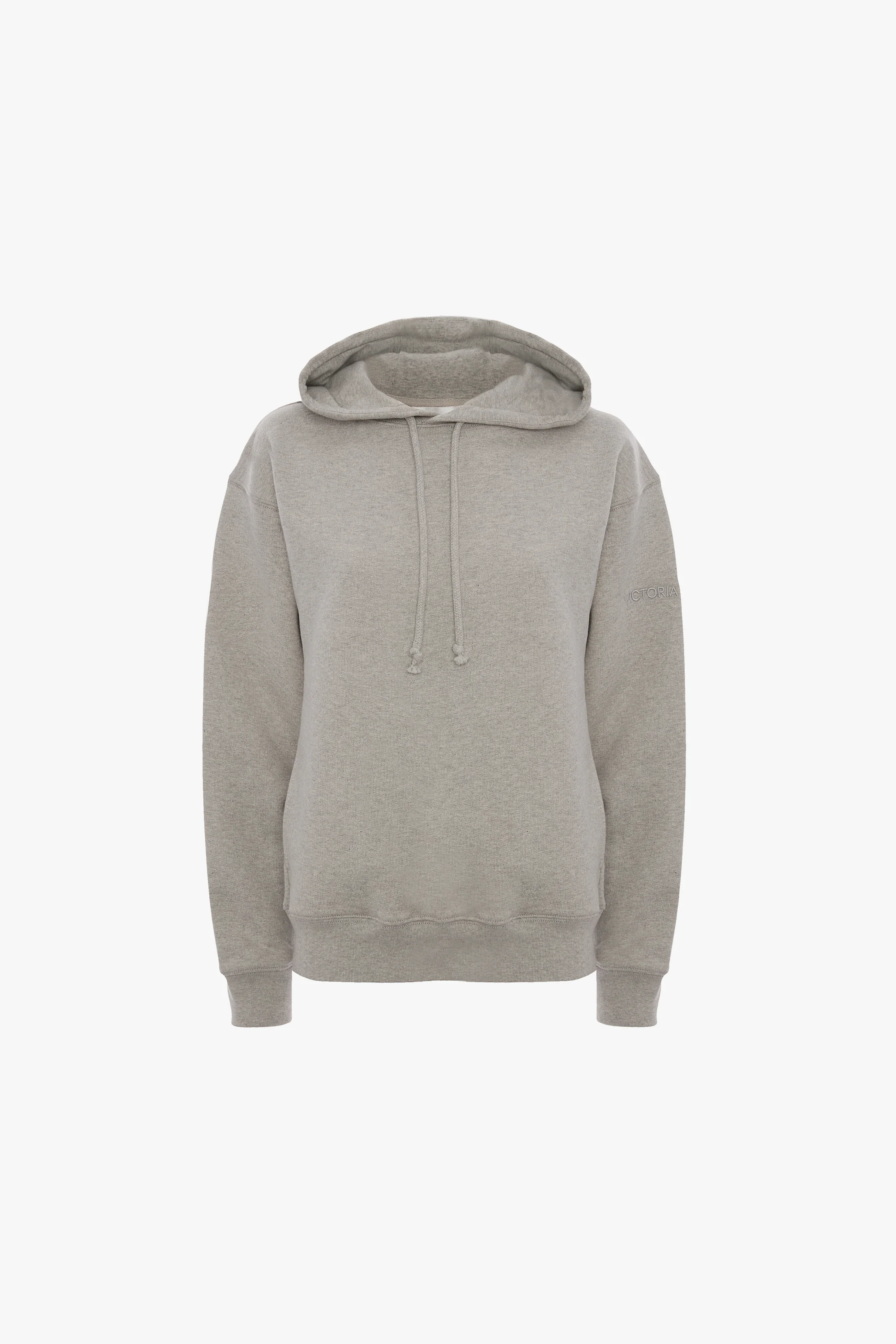 Logo Embroidered Hoodie In Grey Marl - Image 5
