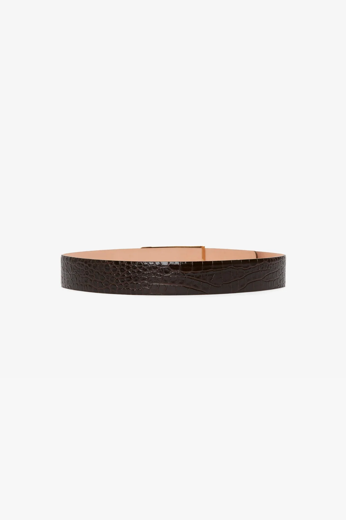 Jumbo Dorian Belt In Chocolate Croc Embossed Leather - Image 3
