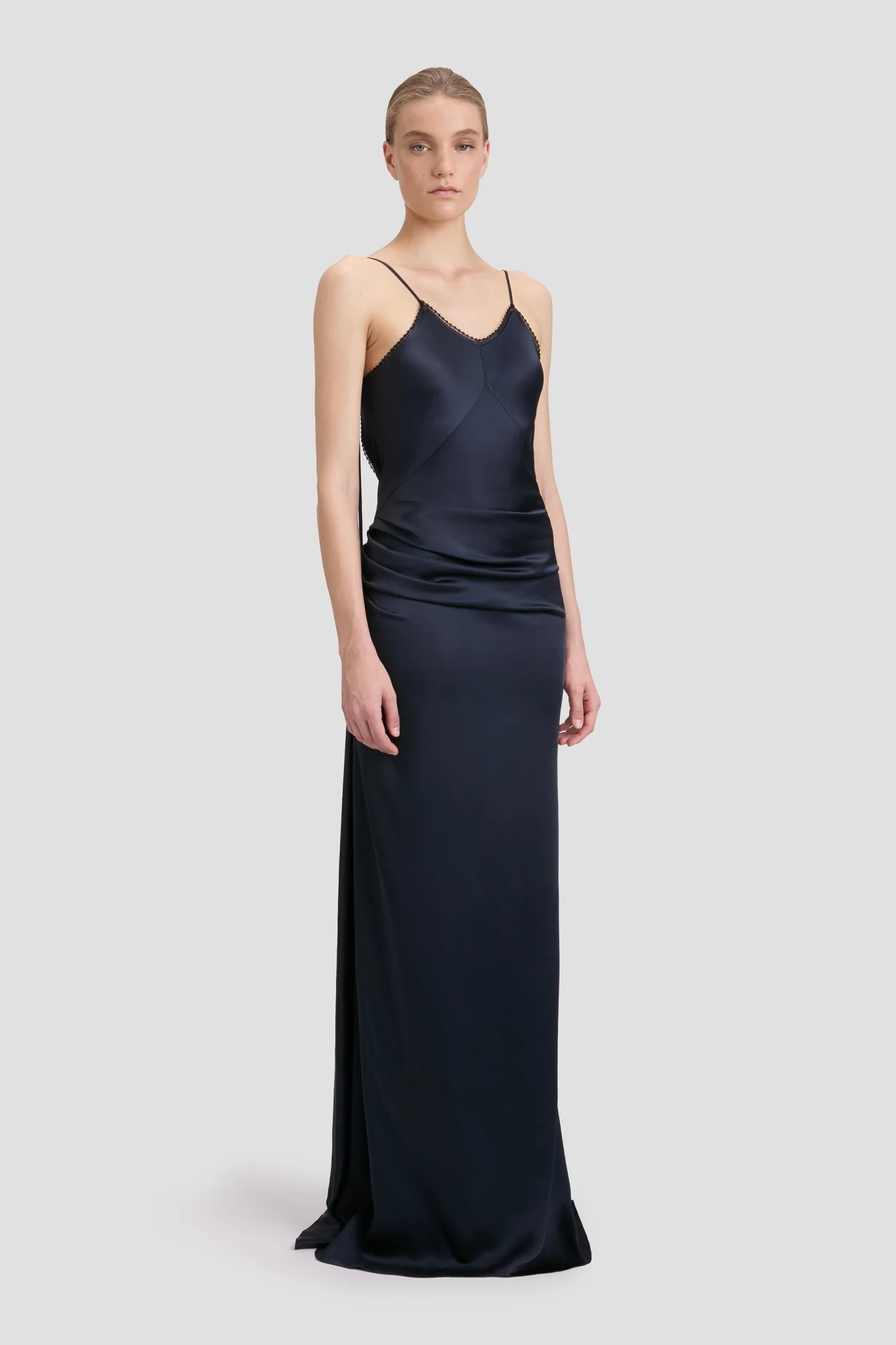 Draped Lace Dress In Midnight - Image 5