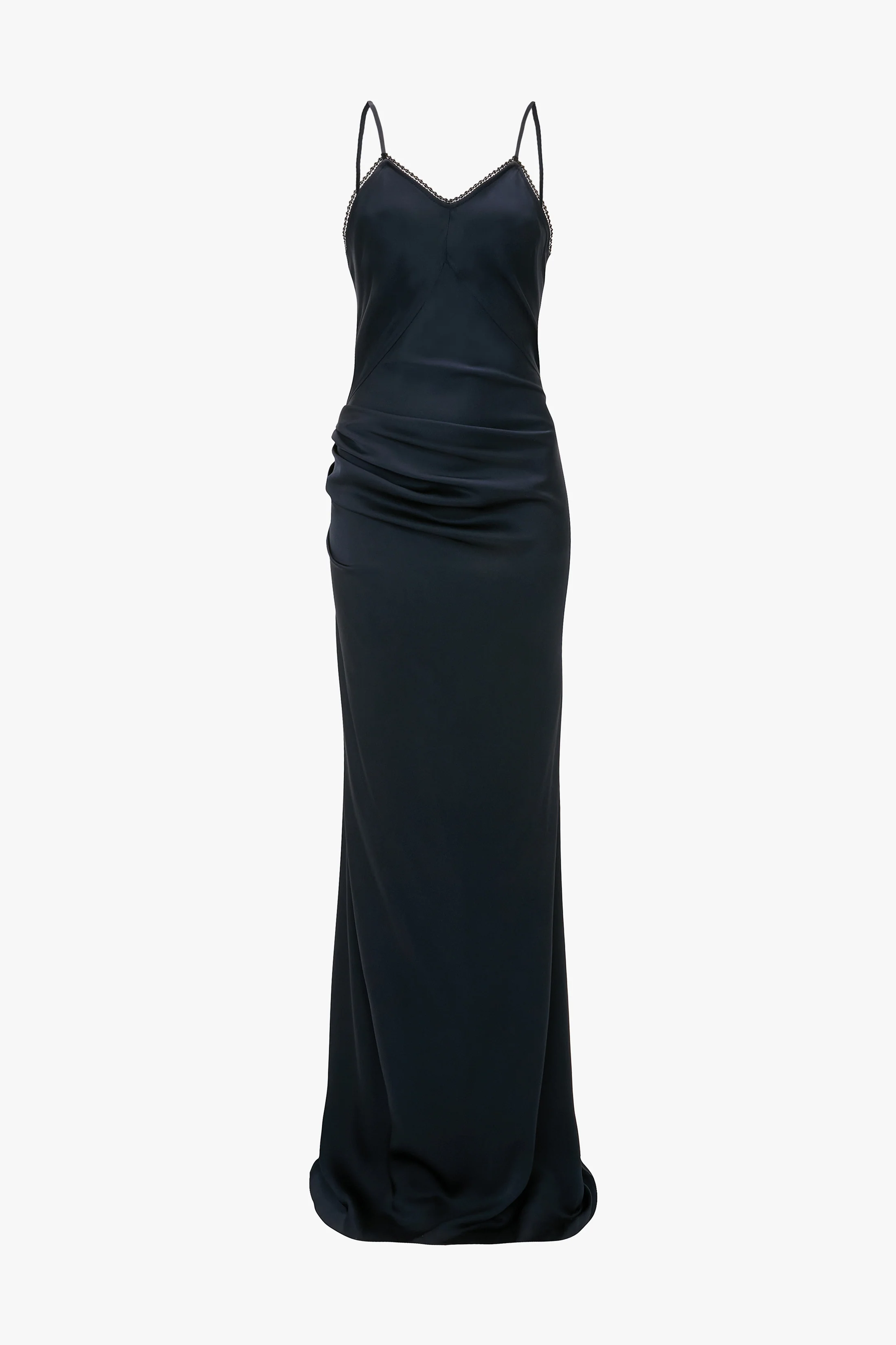 Draped Lace Dress In Midnight - Image 8