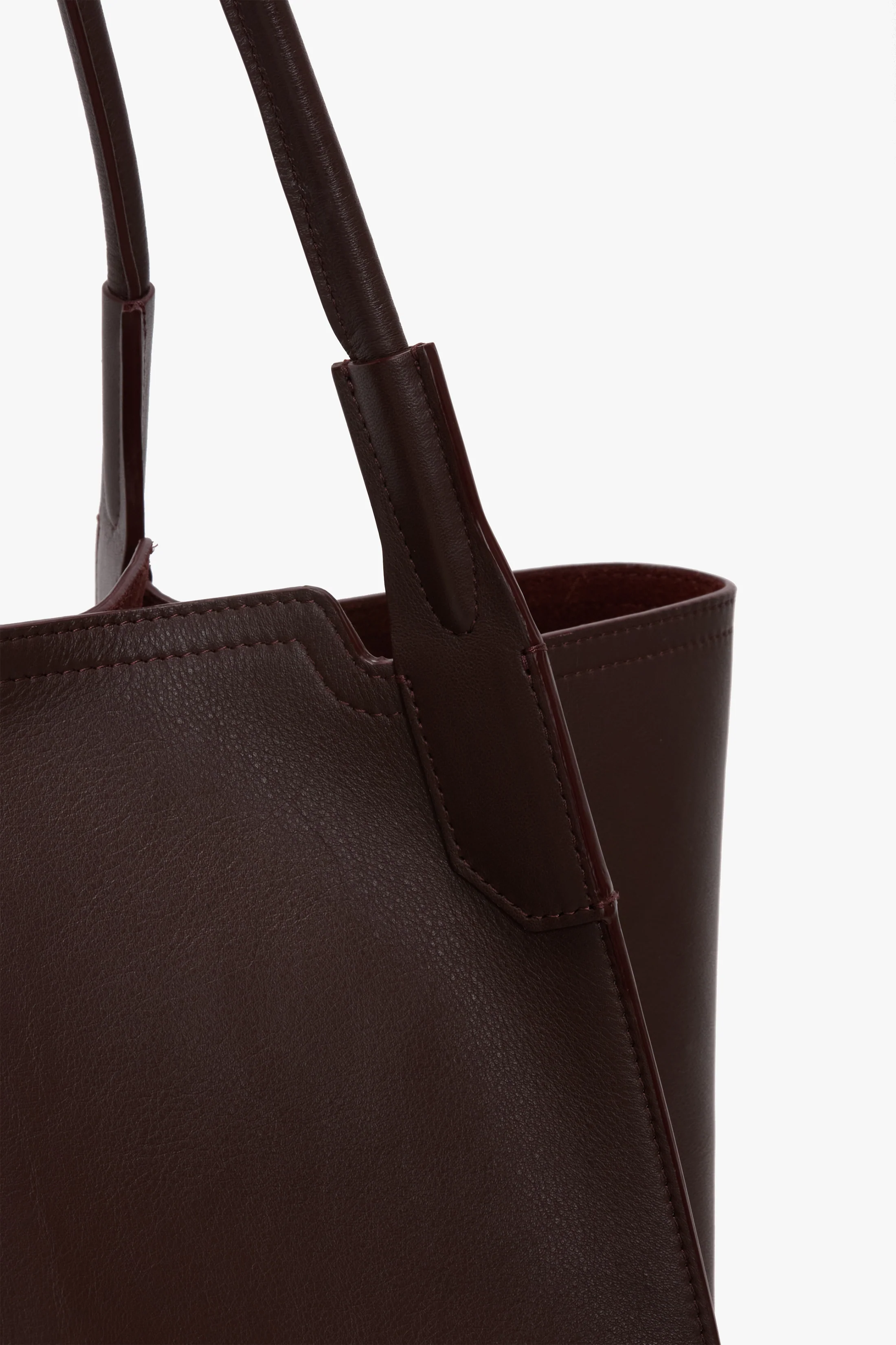 Victoria Tote Bag Large In Burgundy Leather - Image 3