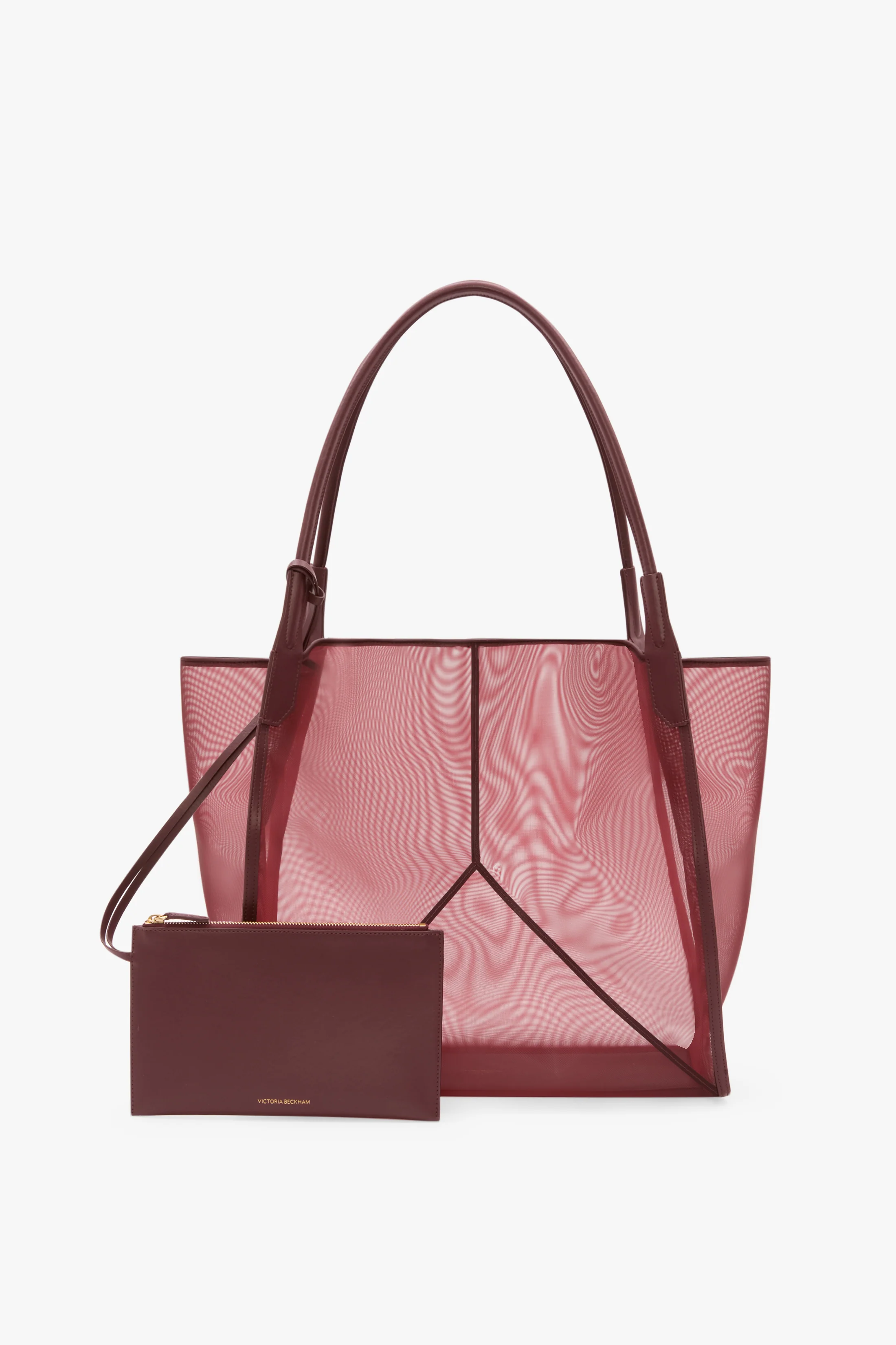 Victoria Tote Bag Large In Burgundy Mesh - Image 5