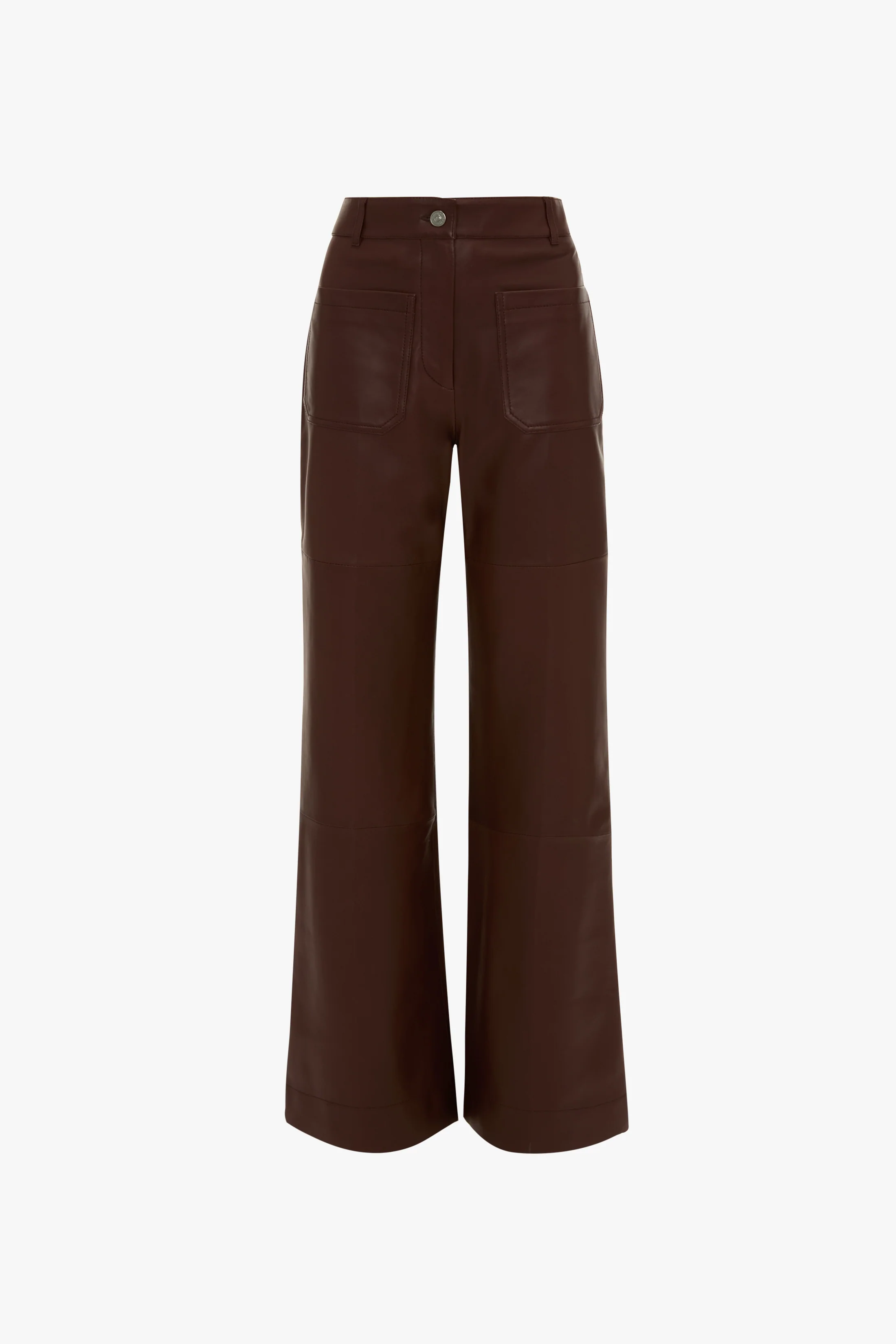 Leather Alina Trouser In Burgundy - Image 6