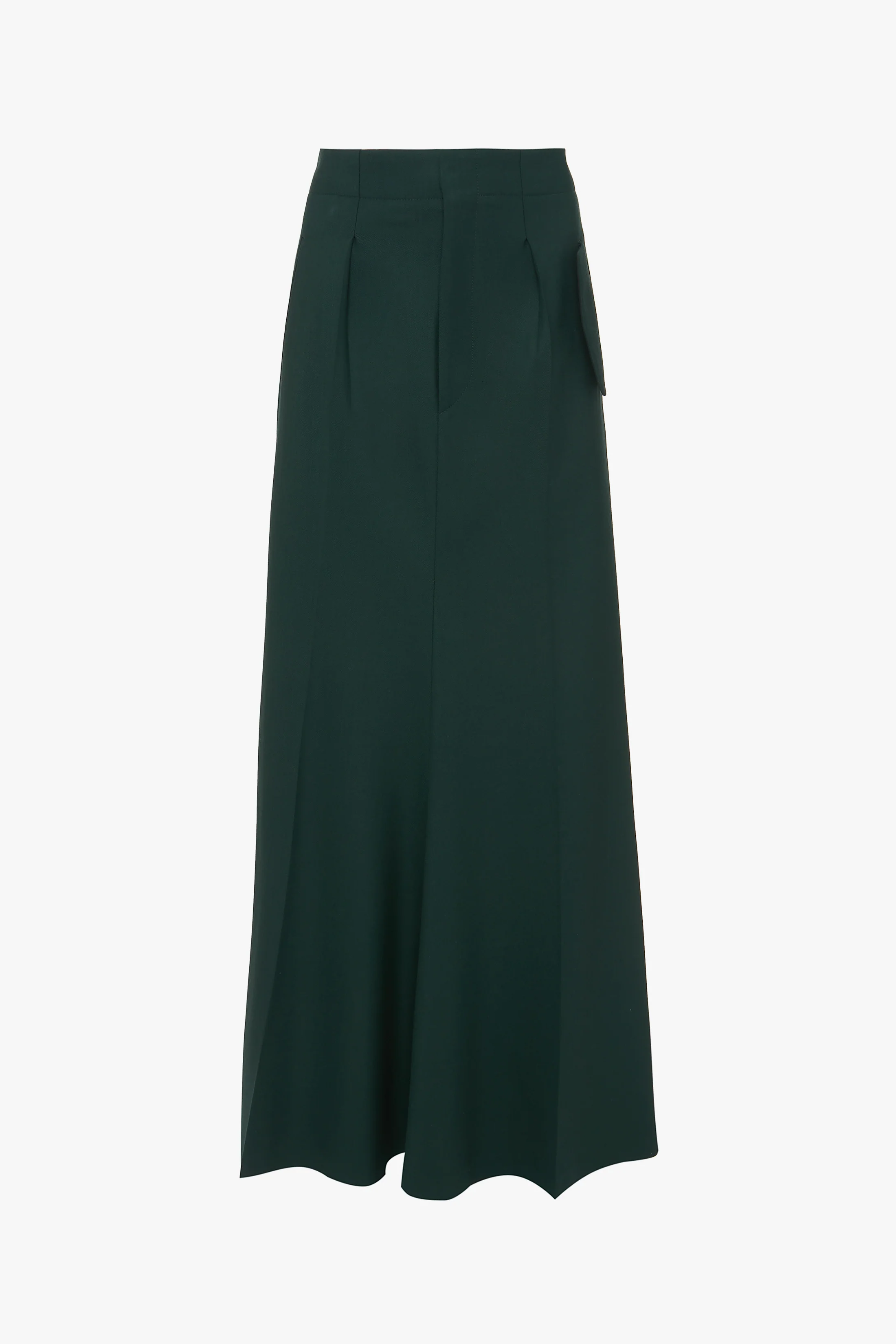 Long Asymmetric Tailored Skirt In Seaweed - Image 6