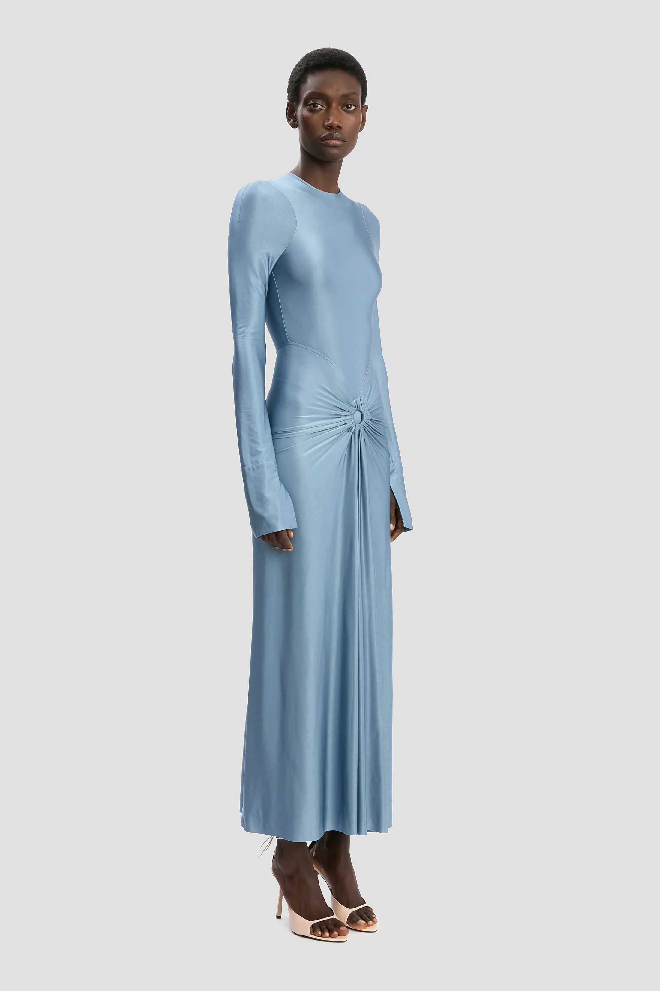 Frances Midi Dress In Stone - Image 2