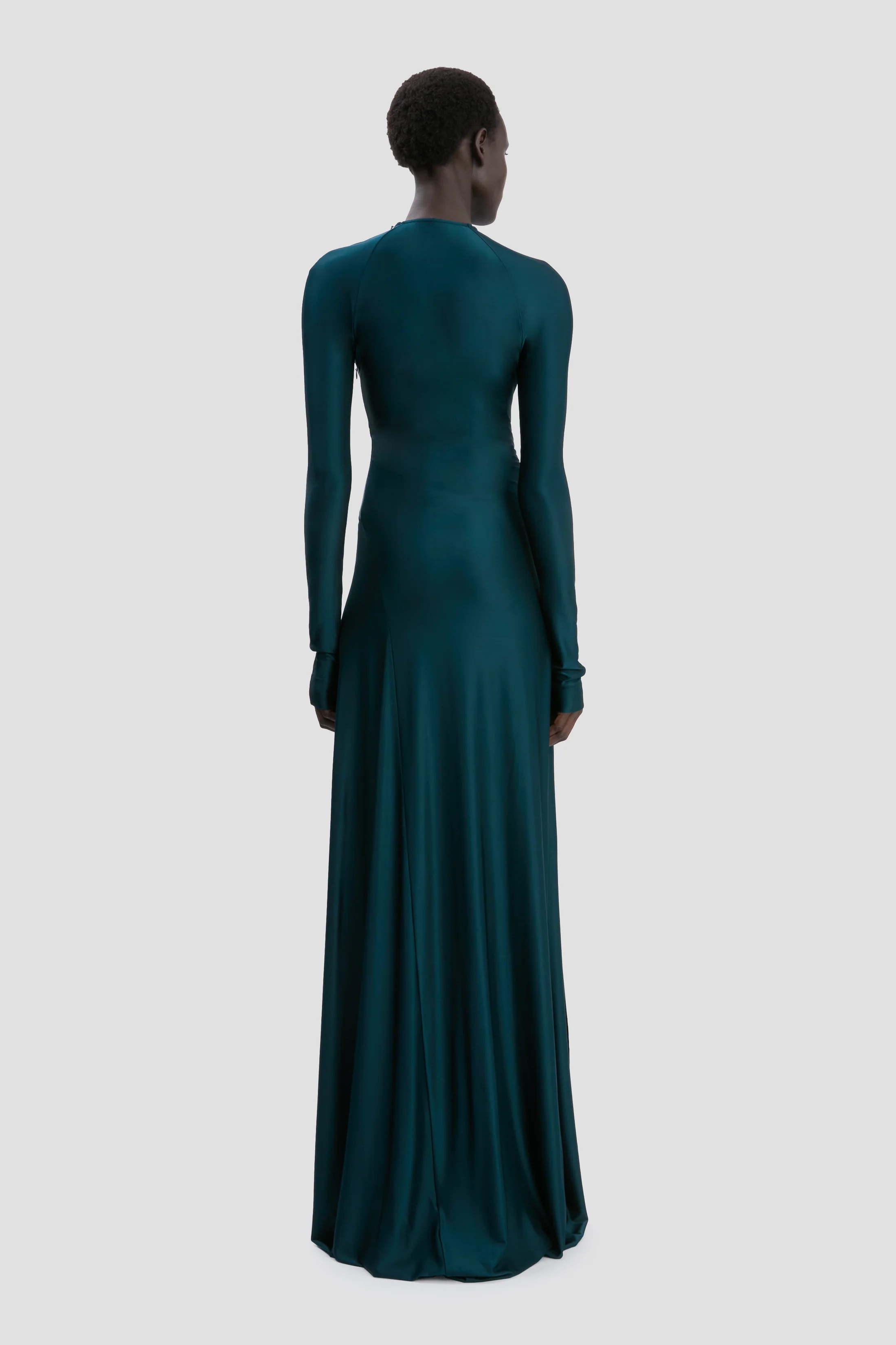 Twist Waist Gown In Dark Teal - Image 4