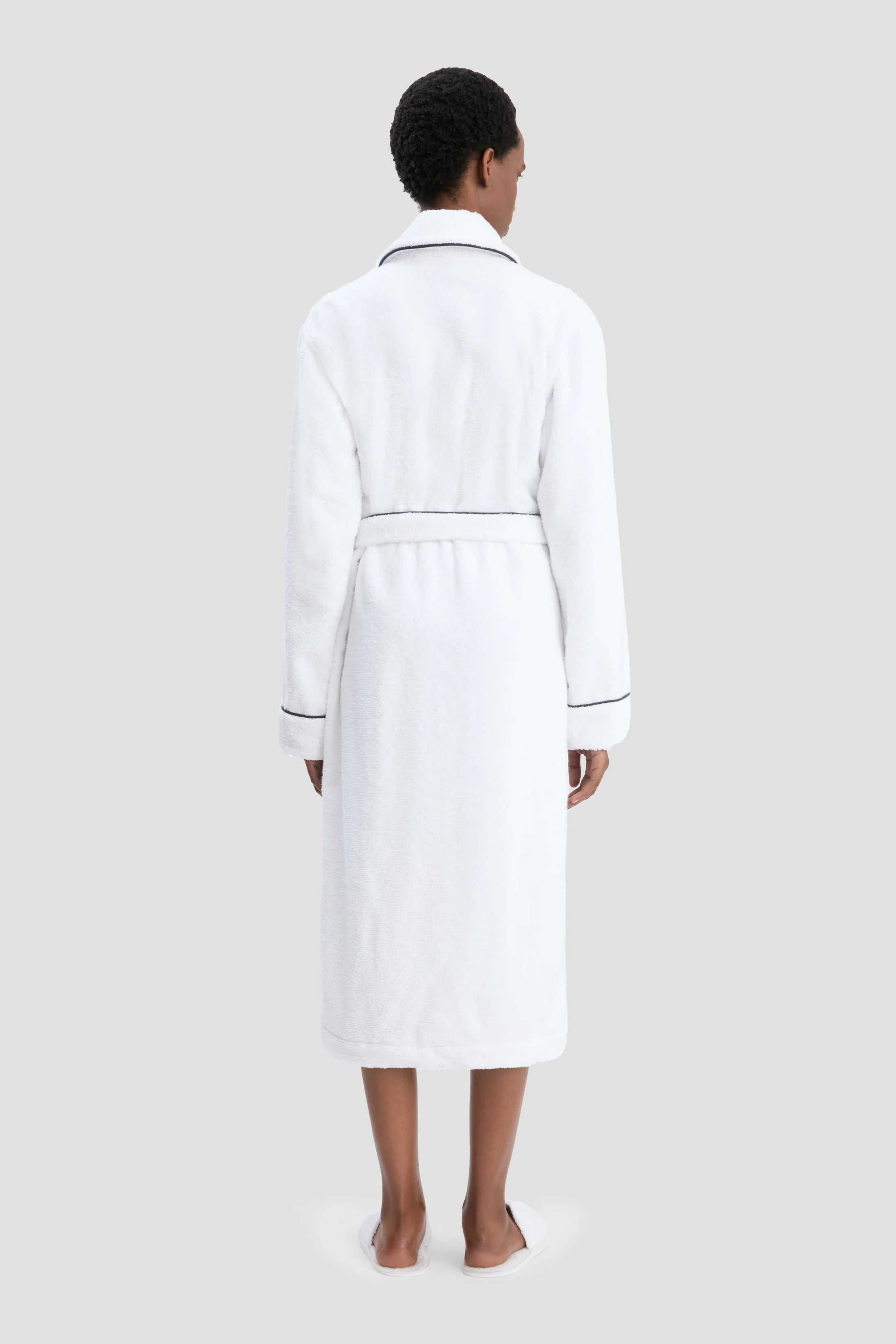 Towelling Robe In White - Image 3