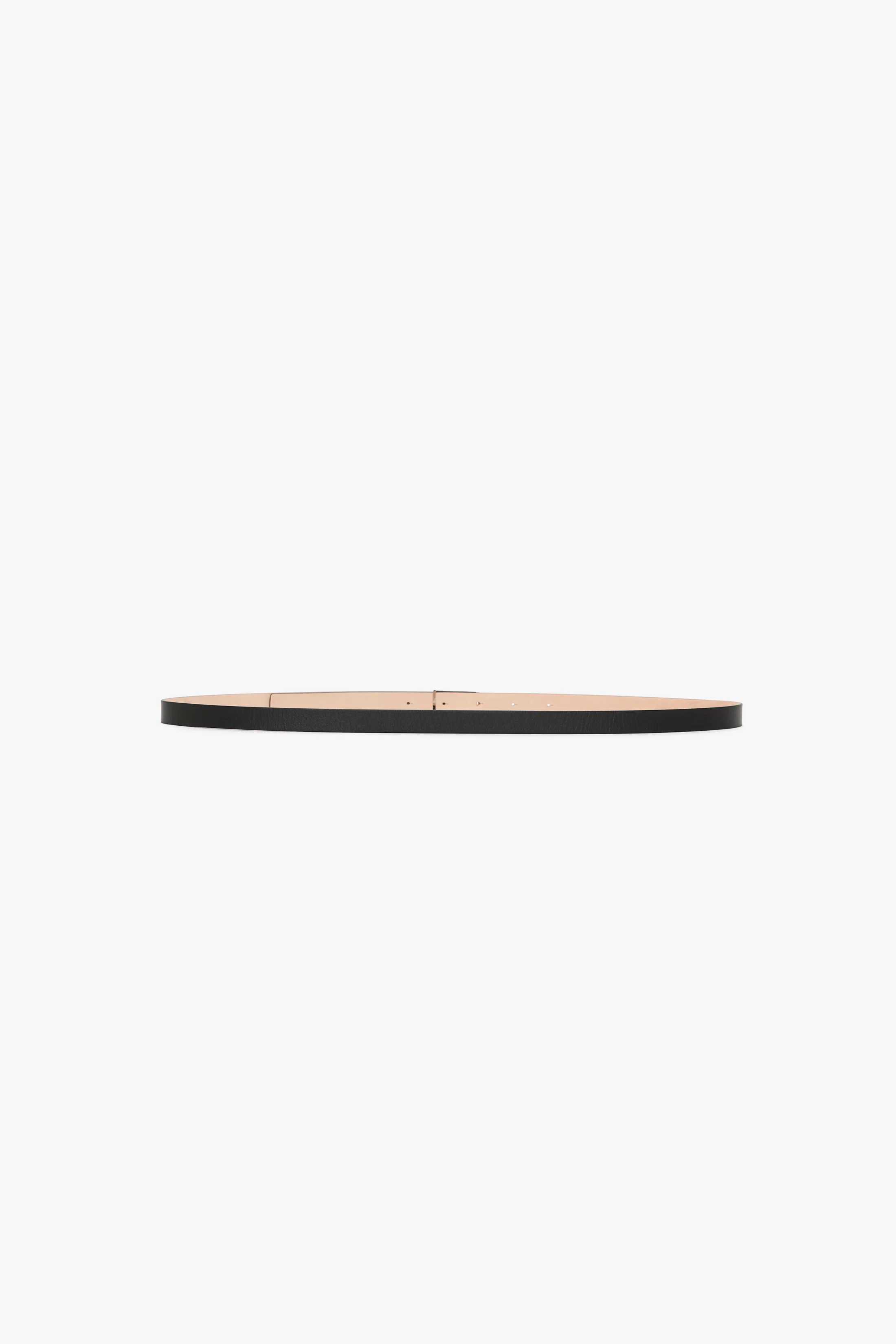 Silver Buckle Micro Dorian Belt In Black Grained Leather - Image 3