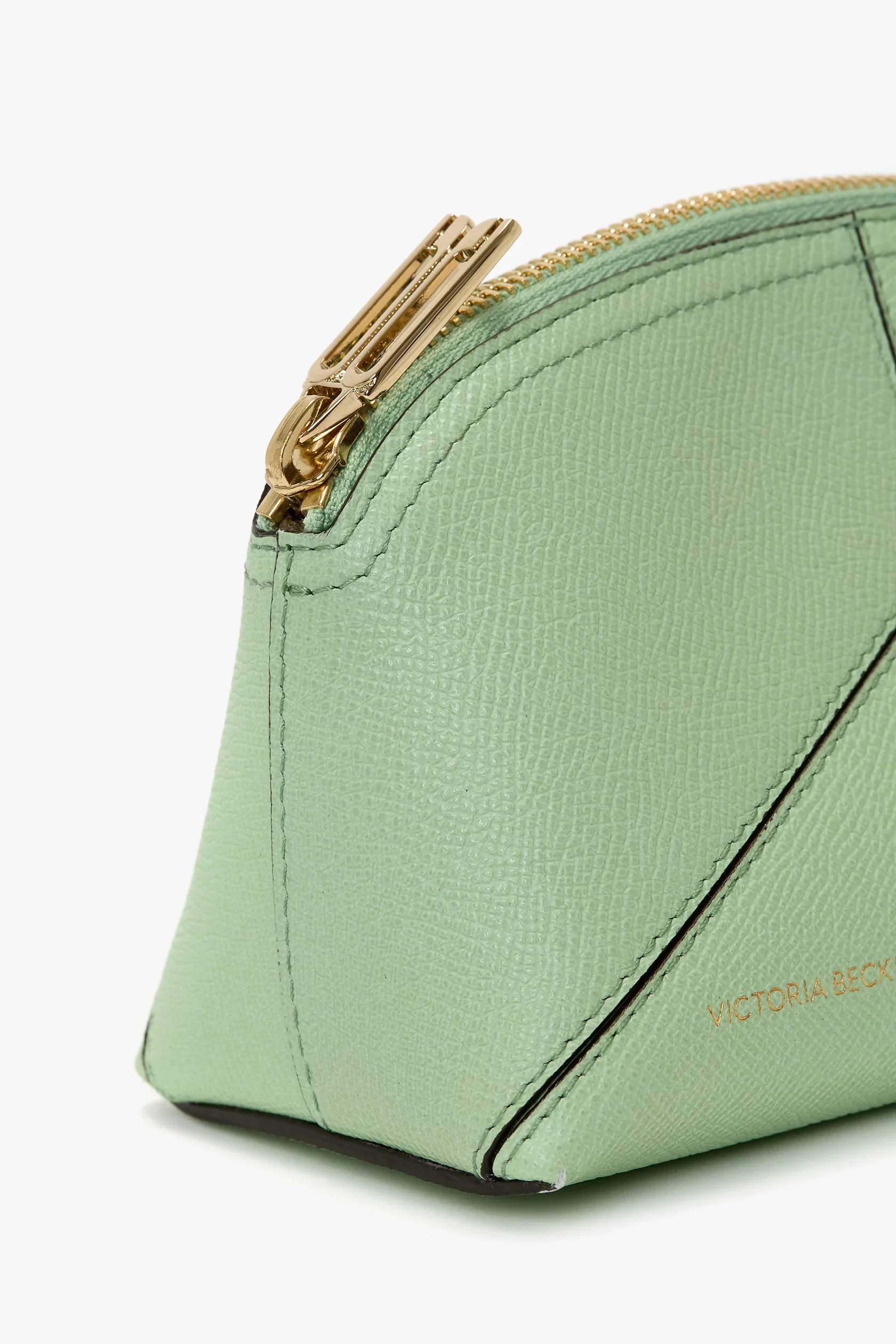 Victoria Mini Travel Pouch In Jade Grained Leather - Image 6