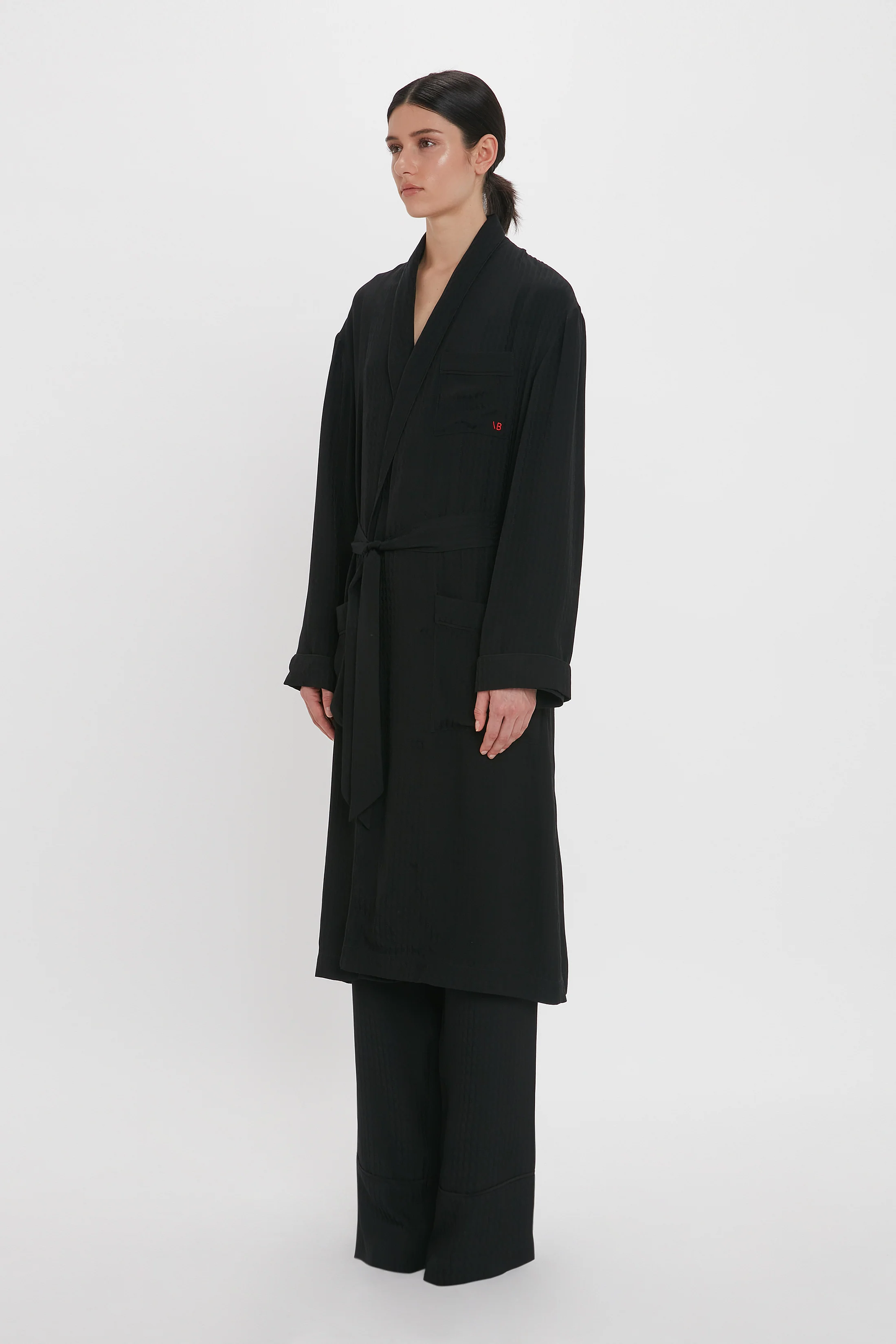 Pyjama Robe In Black Monogram - Image 2