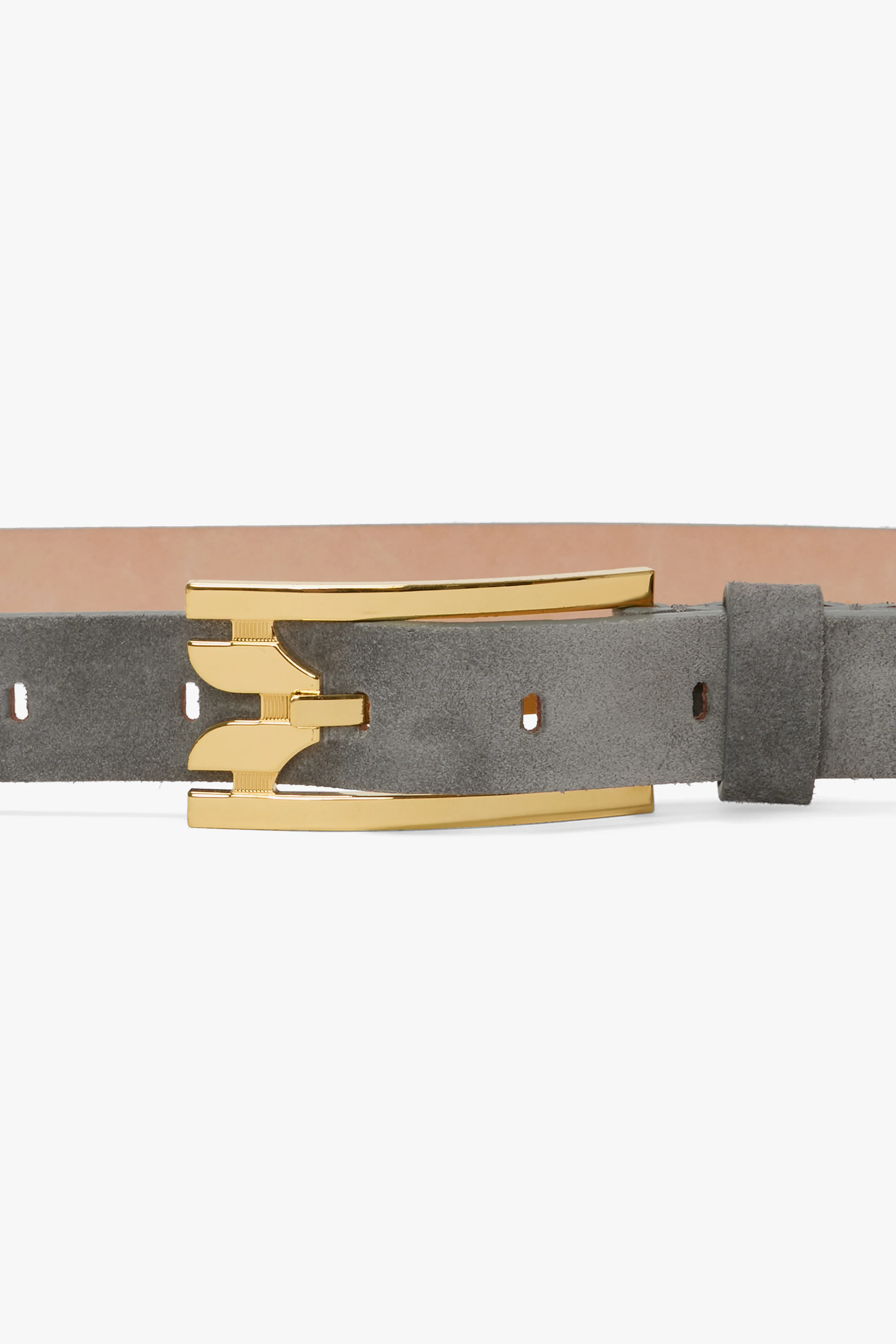 Dorian Pin-Buckle Belt In Pebble Grey Suede - Image 2